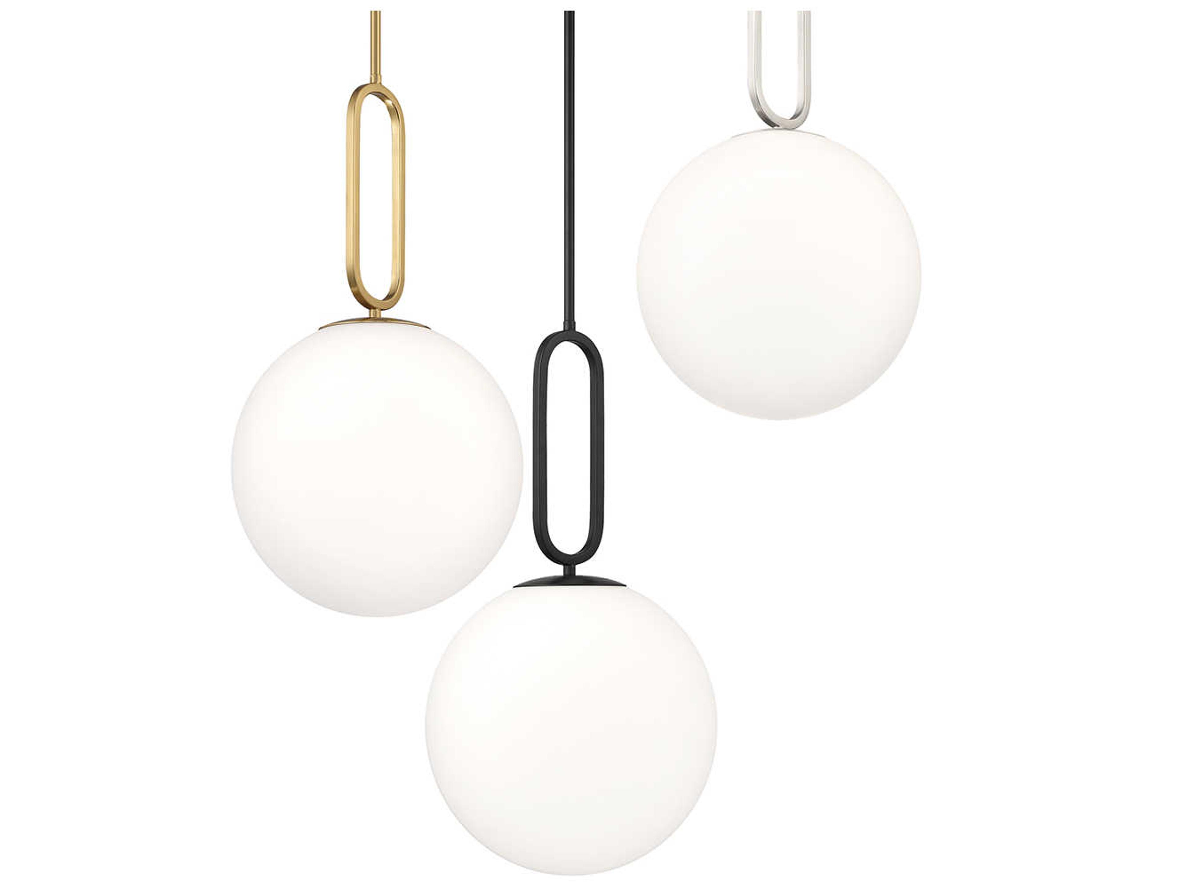 Eurofase Prospect 1-Light Acid Opal Matte Black Glass Globe Mini Pendant