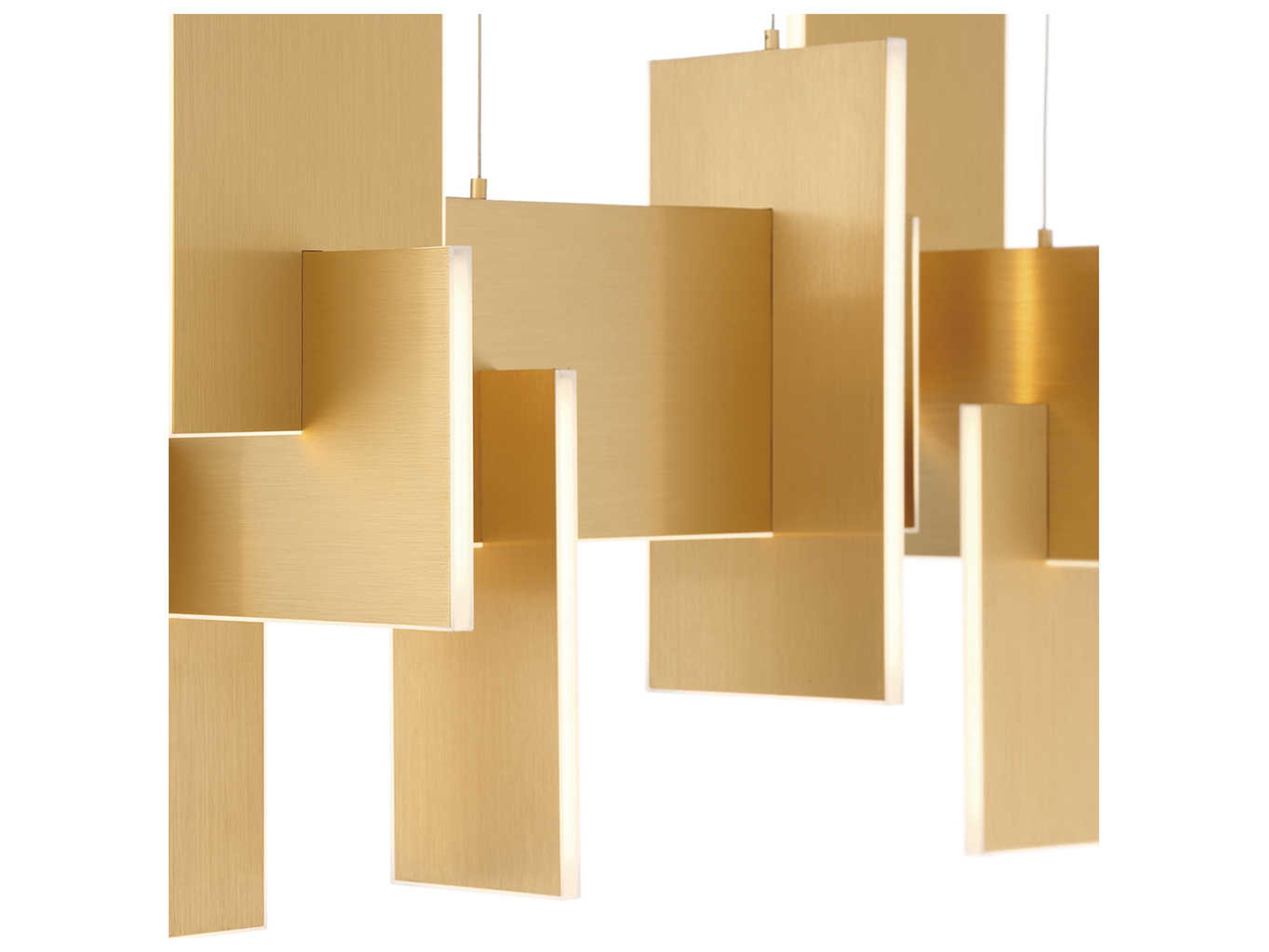 Eurofase Coburg 1-Light Painting Bronze LED Geometric Linear Island Pendant