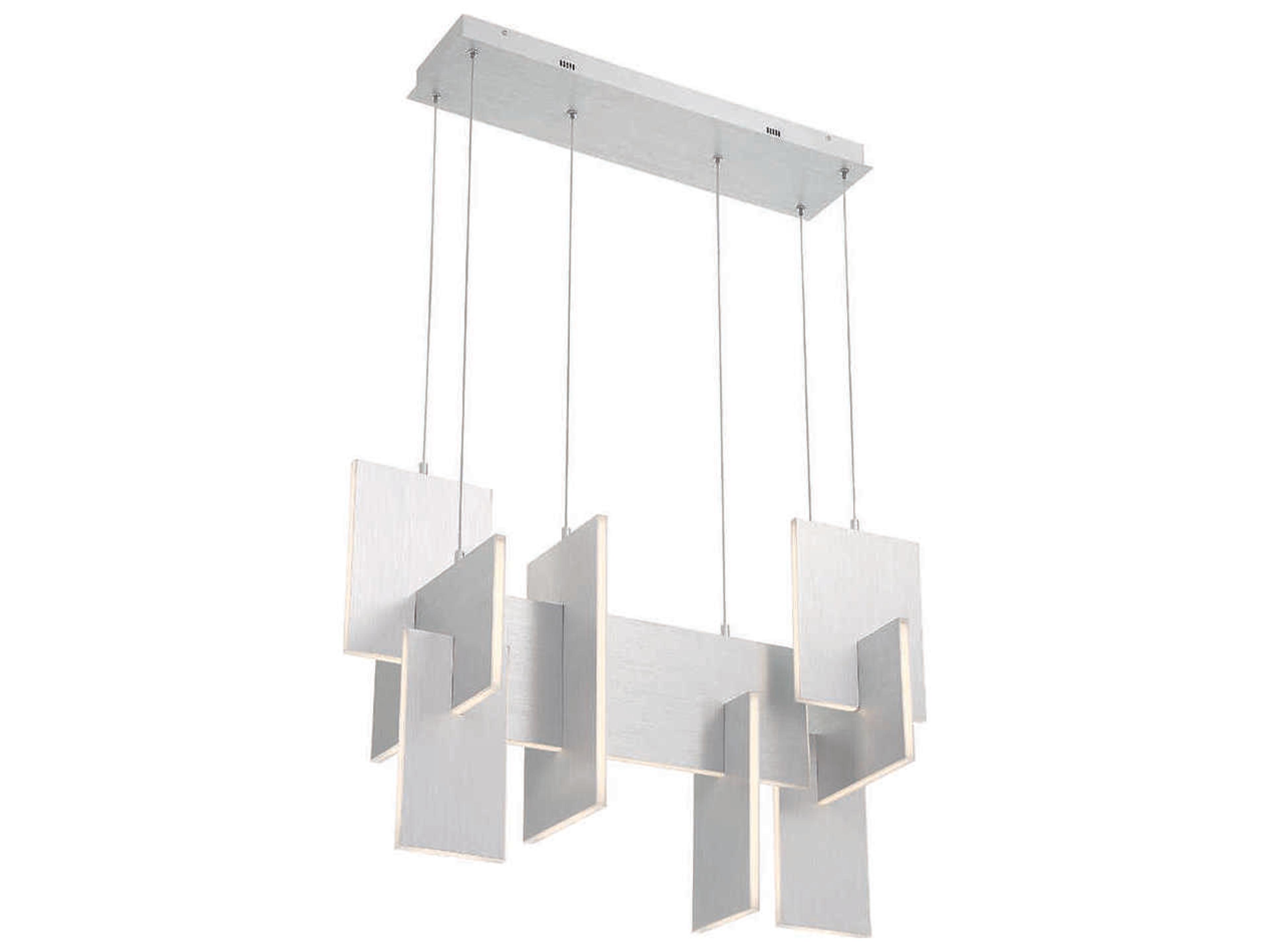 Eurofase Coburg 1-Light Aluminium Silver LED Geometric Linear Island Pendant