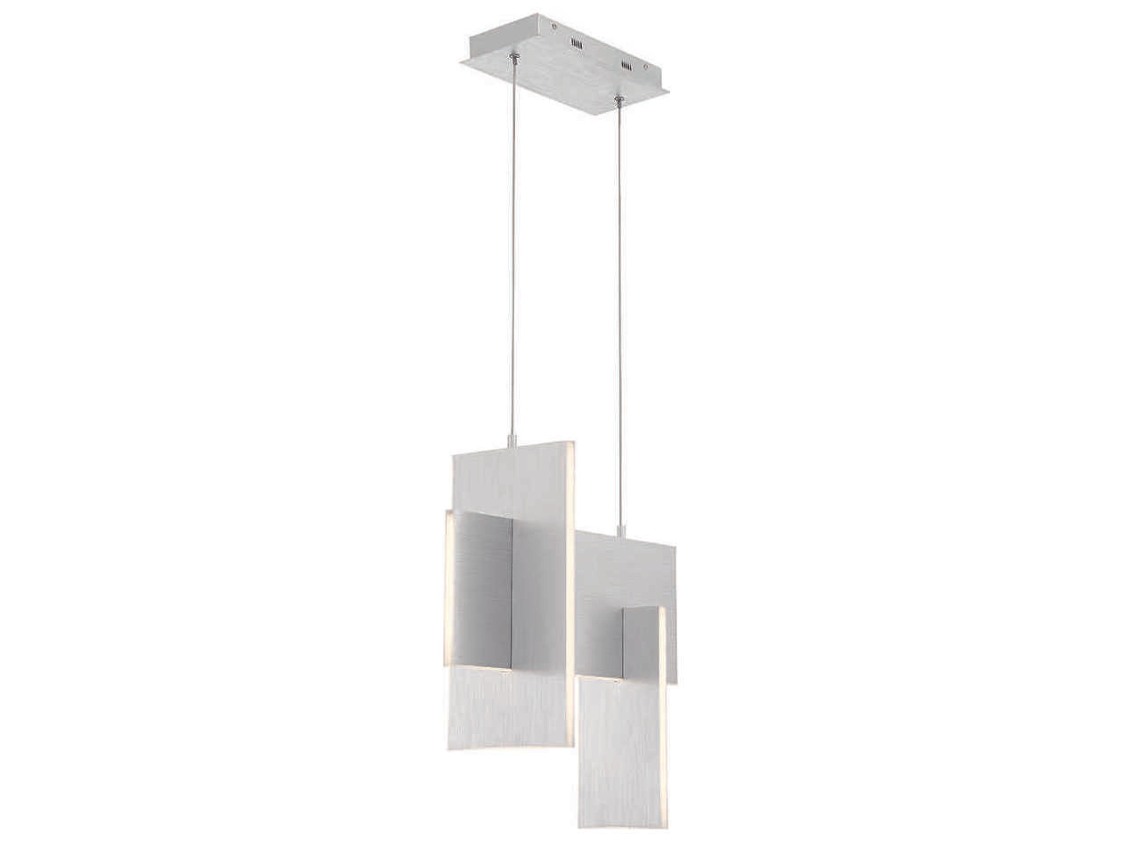 Eurofase Coburg 1-Light Aluminium Silver LED Geometric Linear Island Pendant
