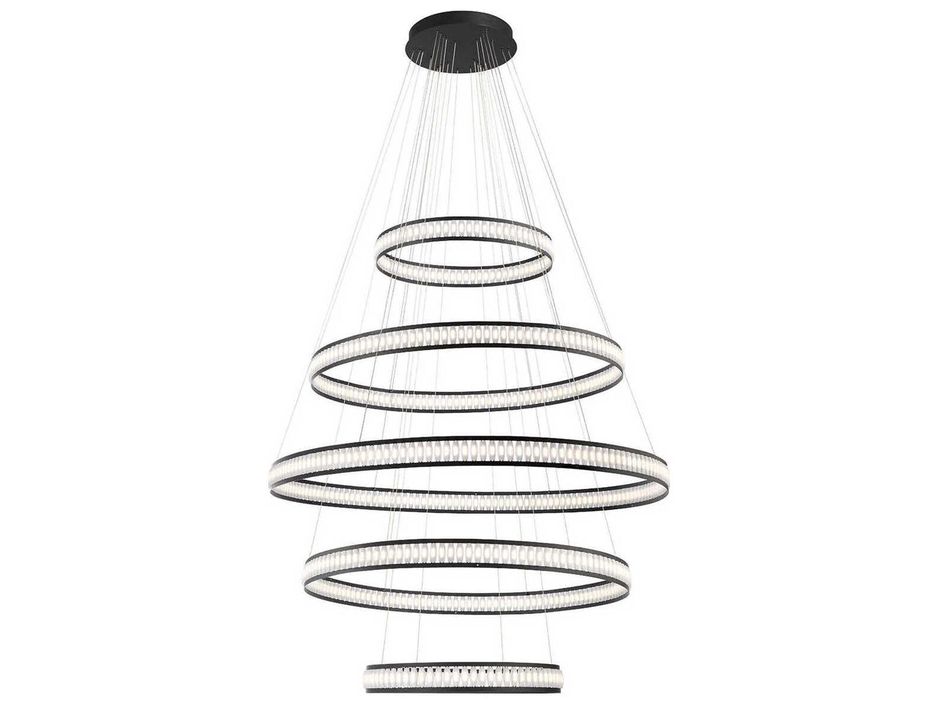 Forster 584-Light Black Round Tiered Chandelier