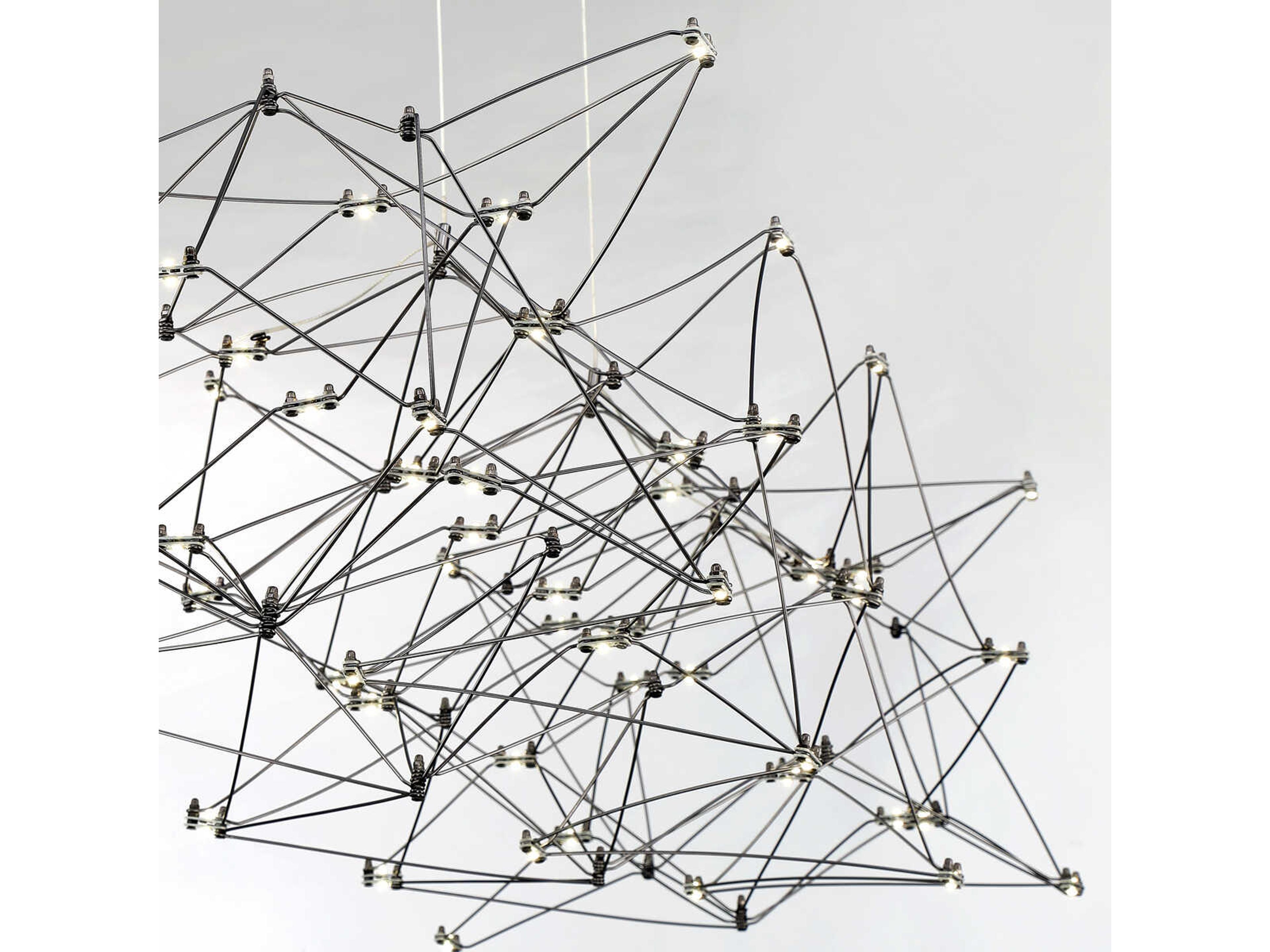 Eurofase Leonardelli 118-Light Chrome Black Geometric Island Pendant