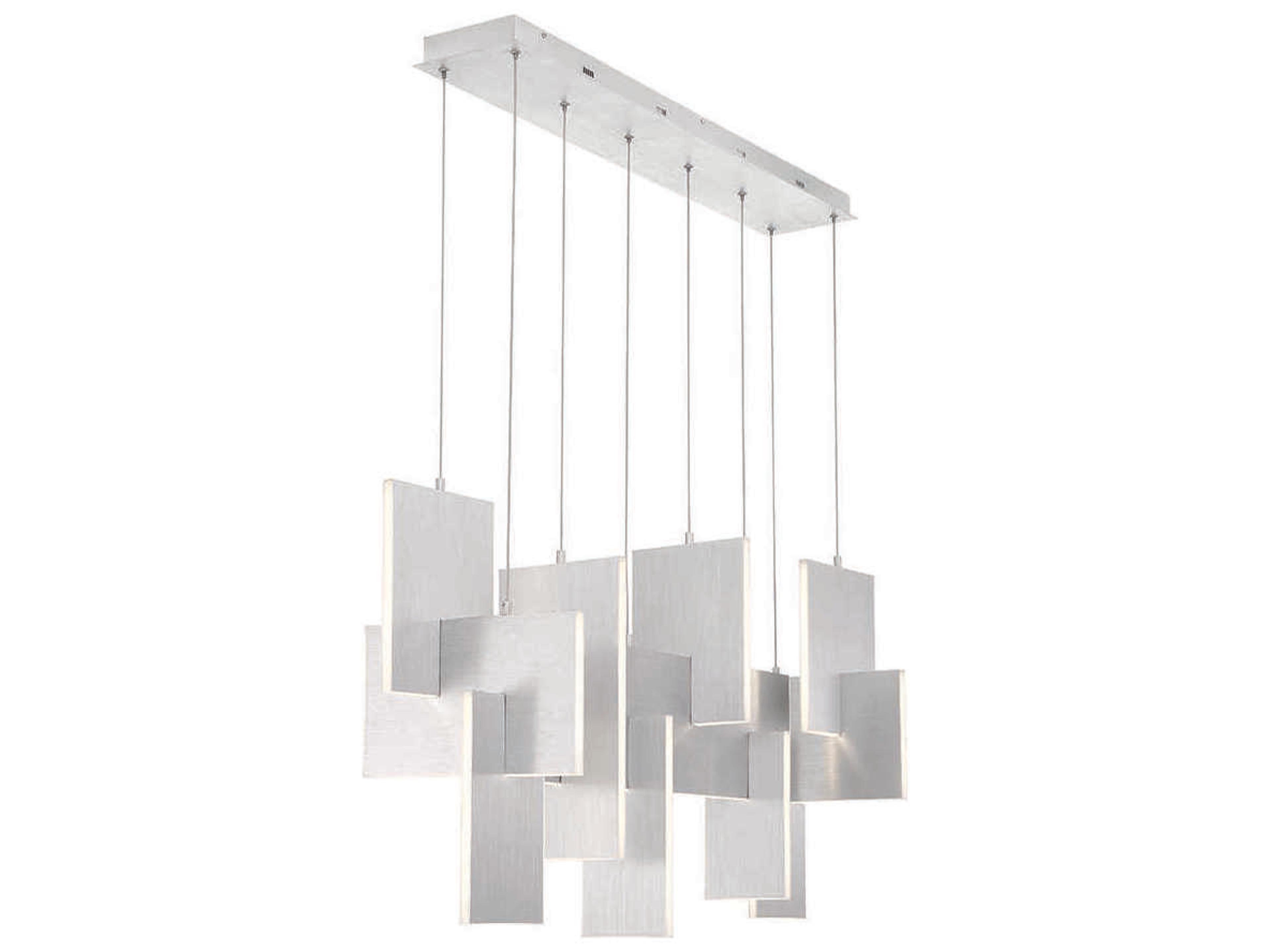 Eurofase Coburg 1-Light Aluminium Silver LED Geometric Linear Island Pendant