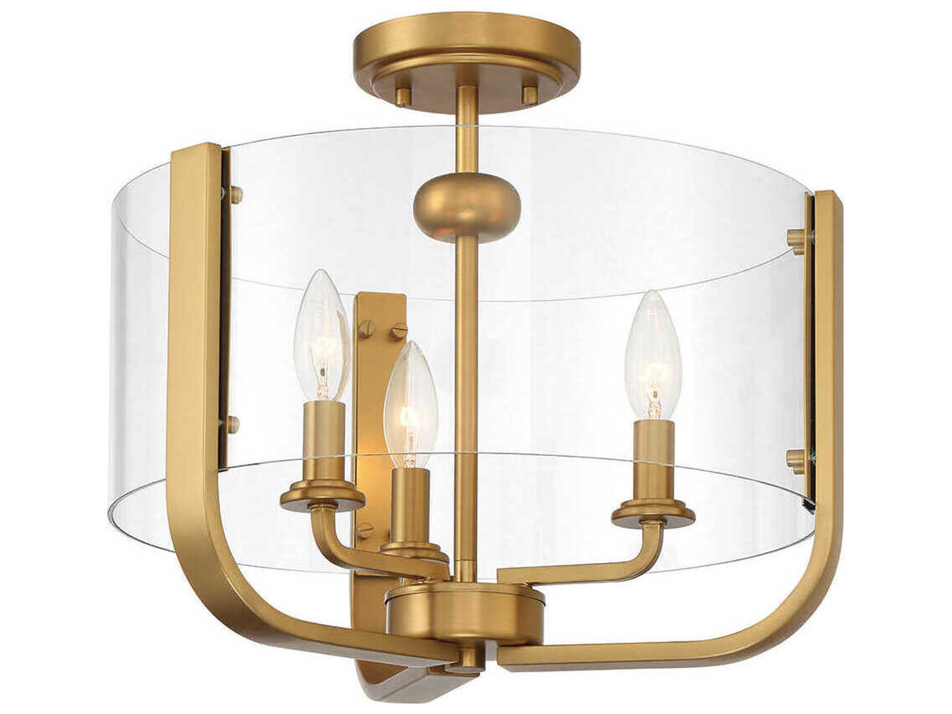 Eurofase Campisi 3-Light Brass Semi Flush Mount