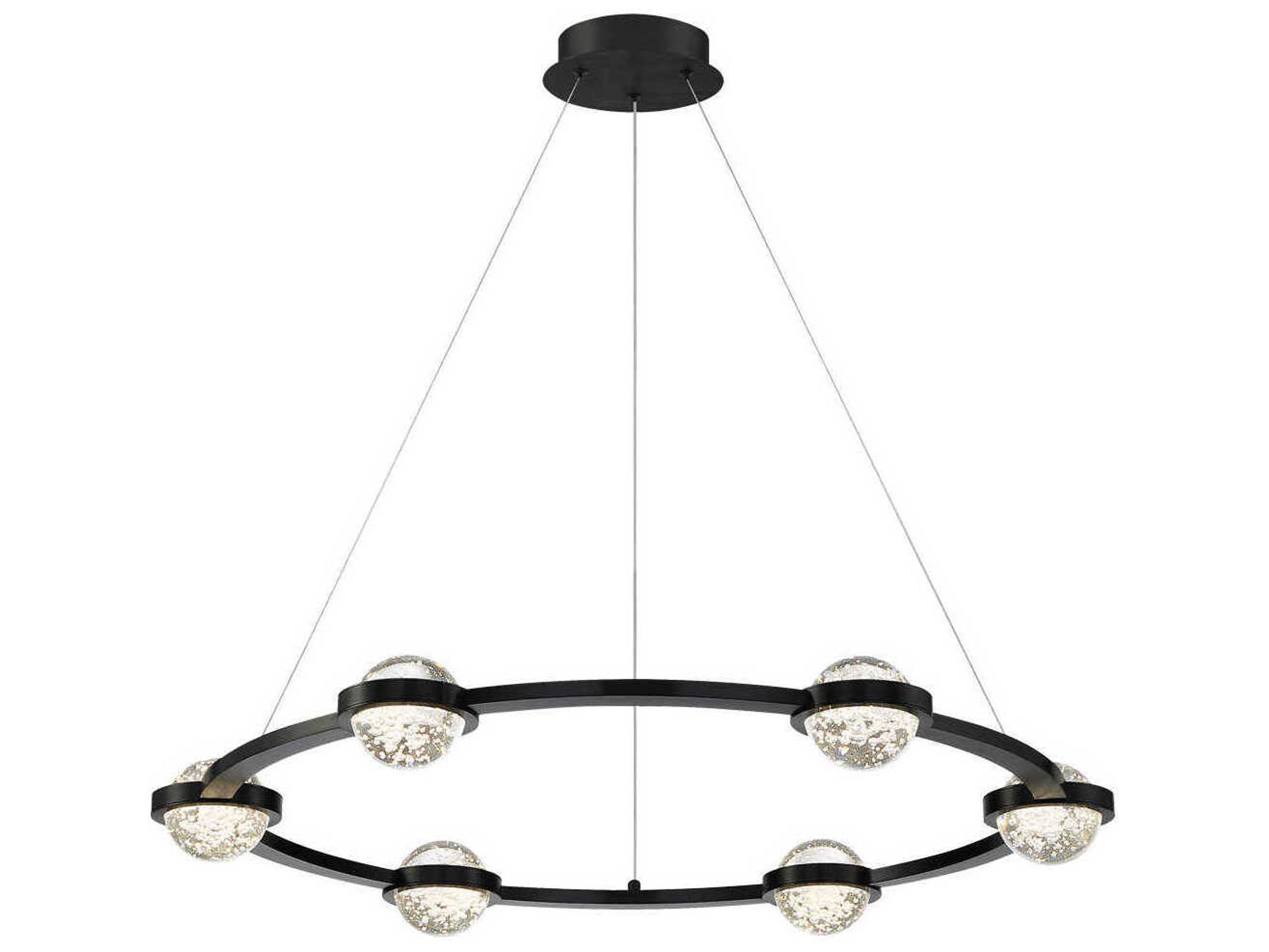 Eurofase Circolo Black Globe Chandelier