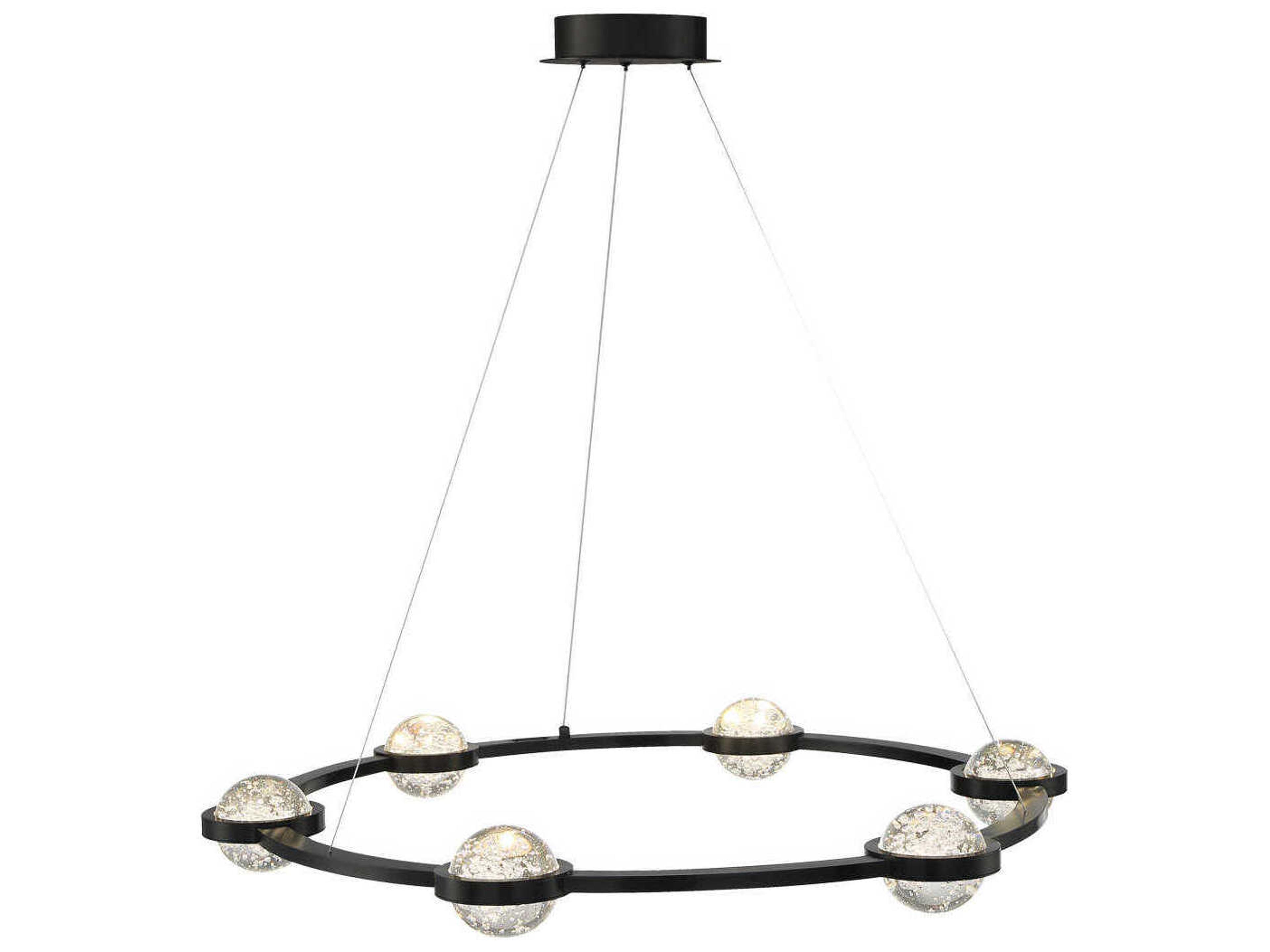 Eurofase Circolo Black Globe Chandelier