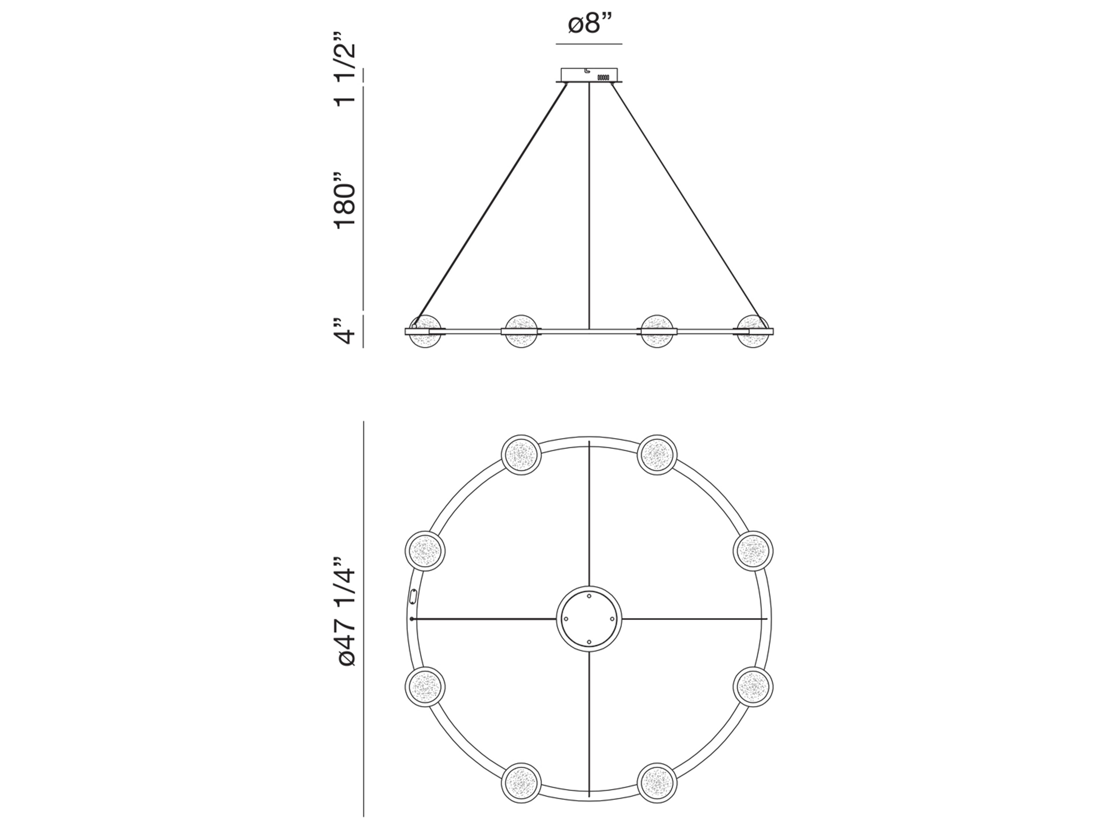 Eurofase Circolo Black Globe Chandelier