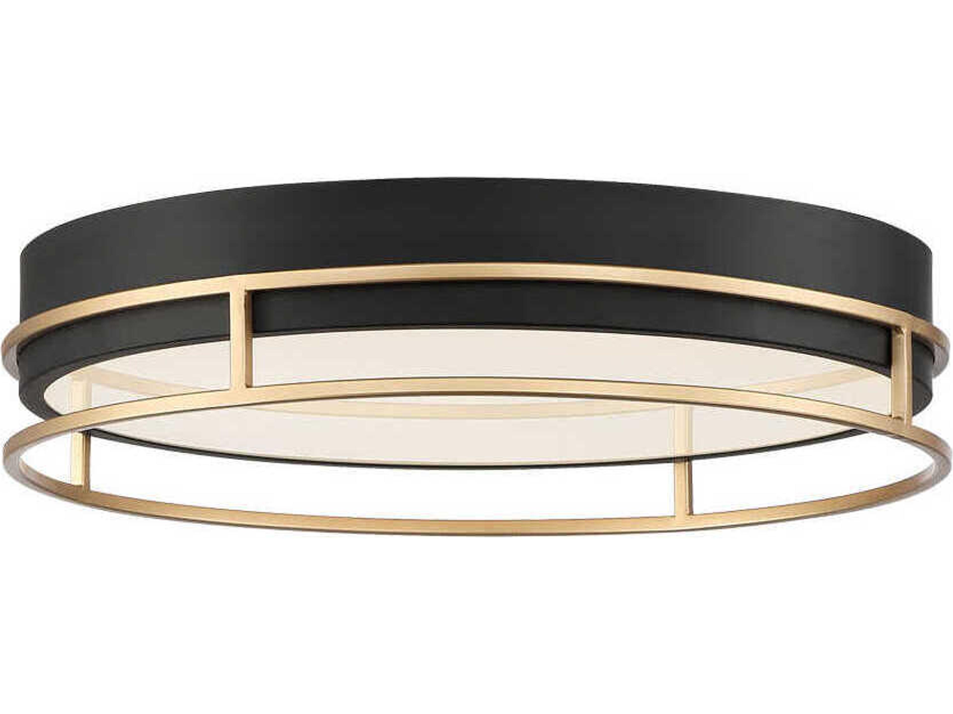 Grafice Black Brass Round Flush Mount