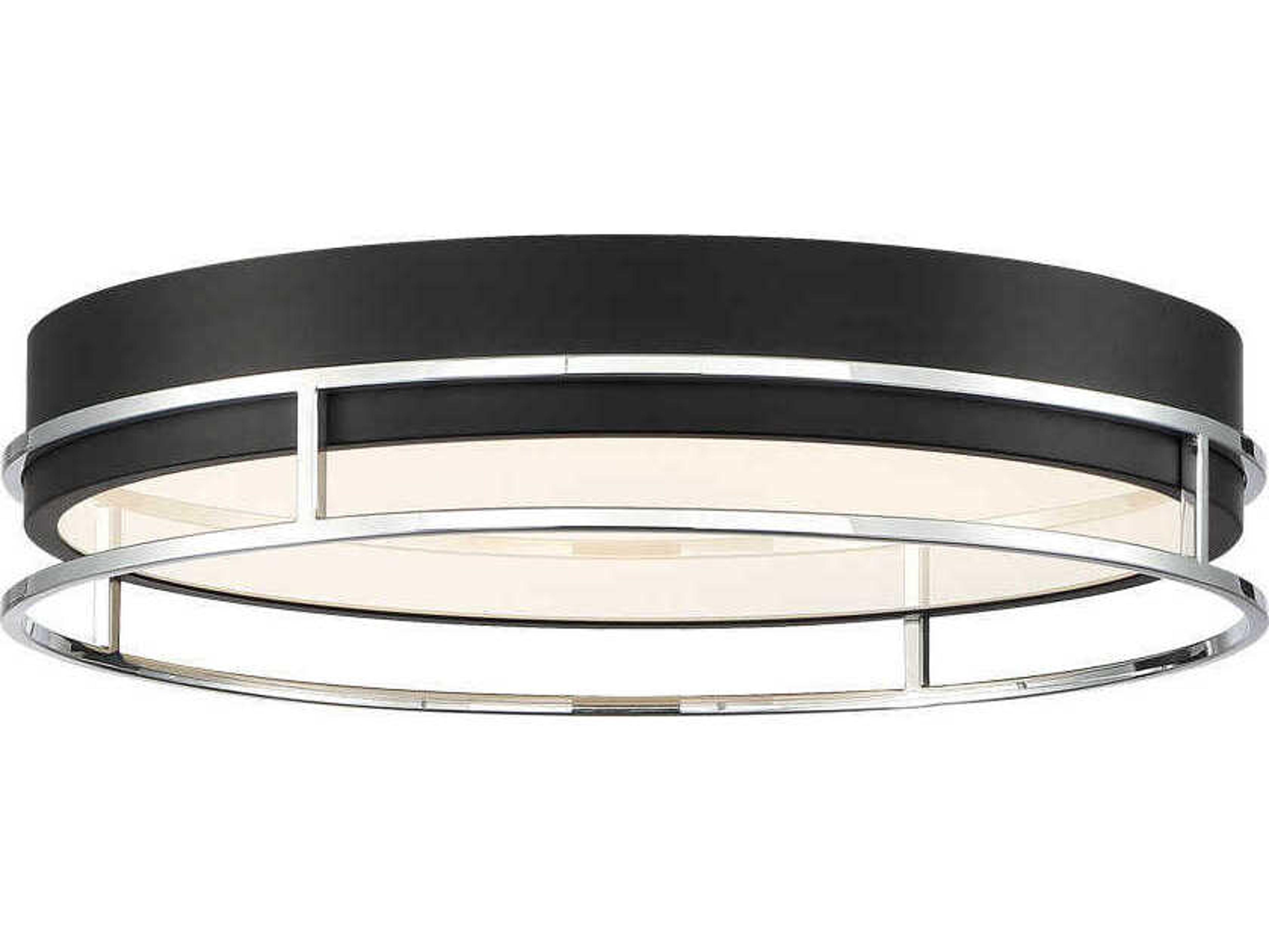 Grafice Black Nickel Round Flush Mount