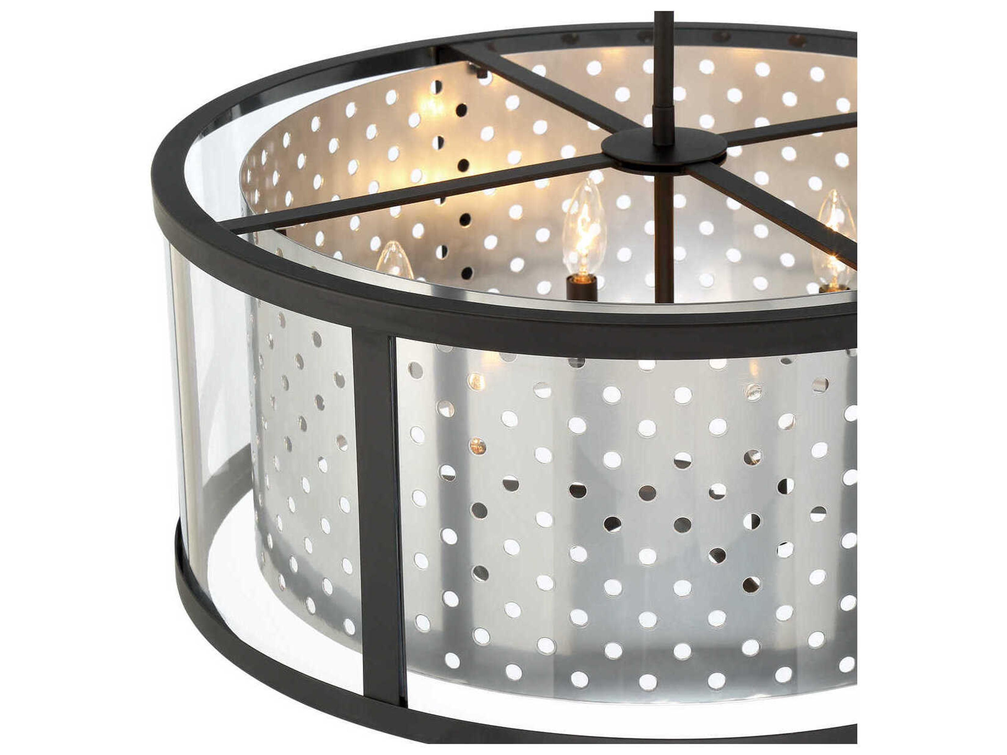 Eurofase Grado 6-Light Chrome Drum Pendant