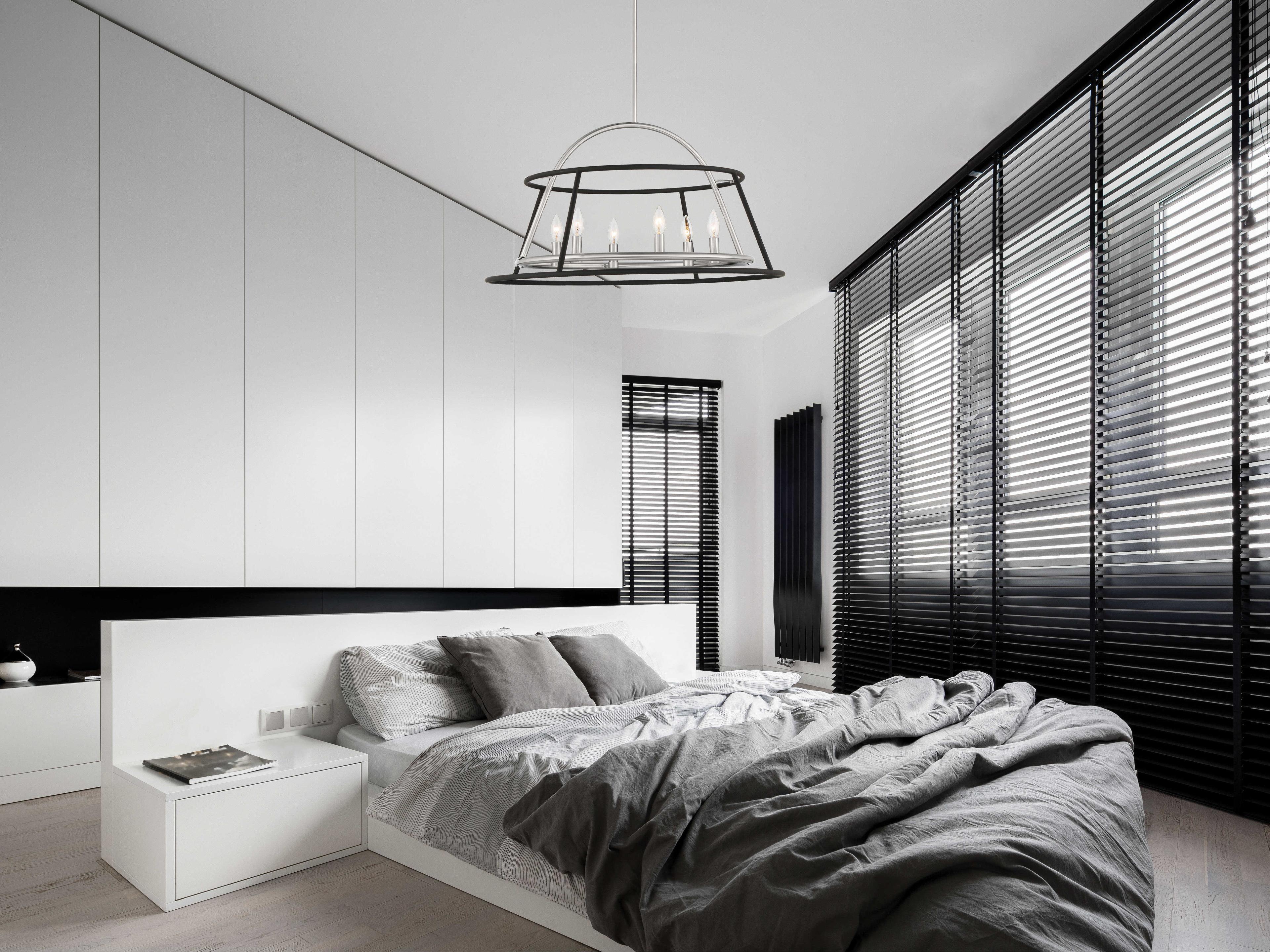 Eurofase Campana 6-Light Satin Nickel Candelabra Chandelier