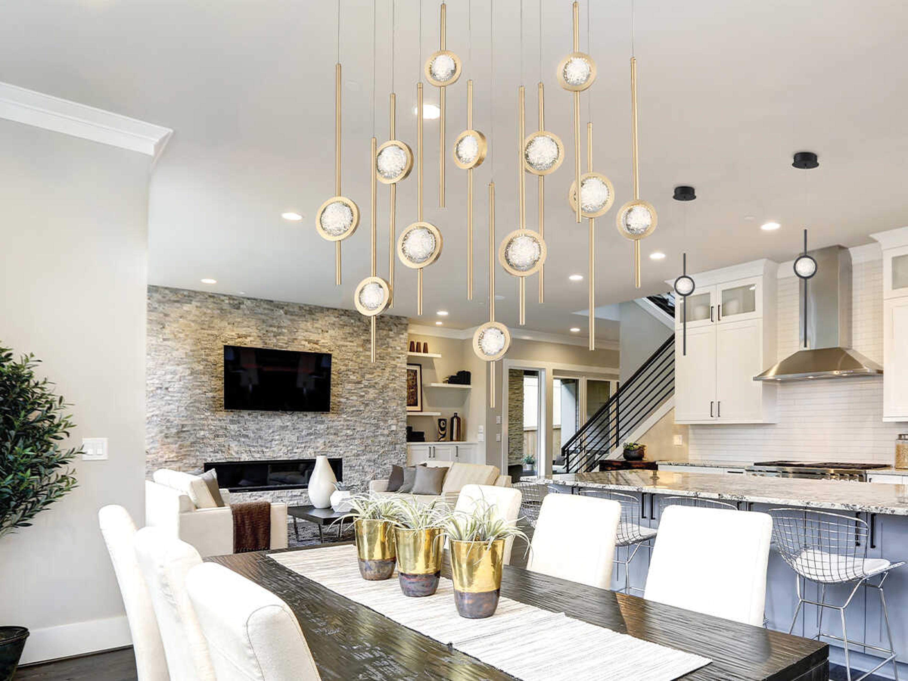 Eurofase Barletta Brass Globe Linear Mini Pendant