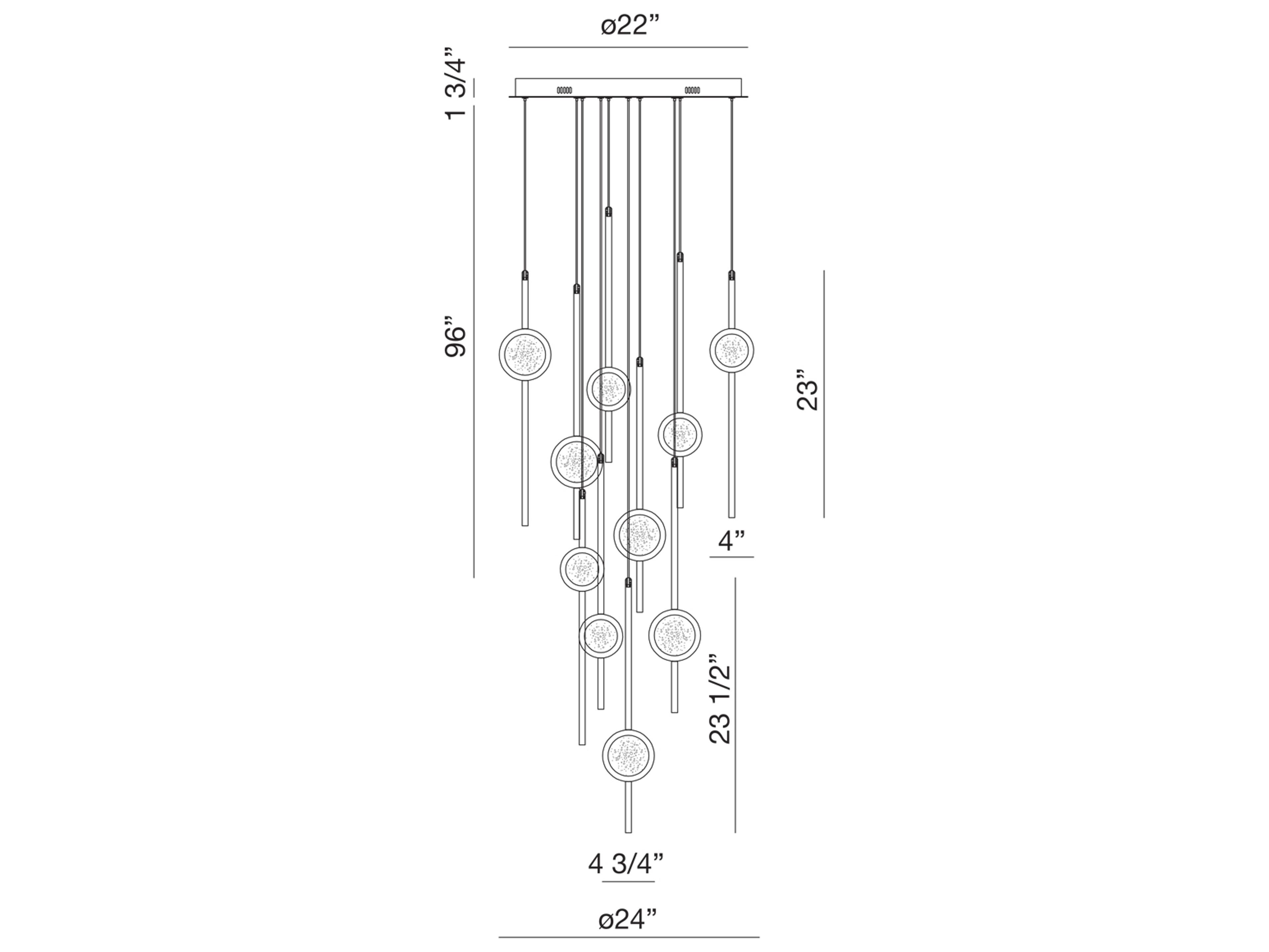 Eurofase Barletta Brass Linear Pendant