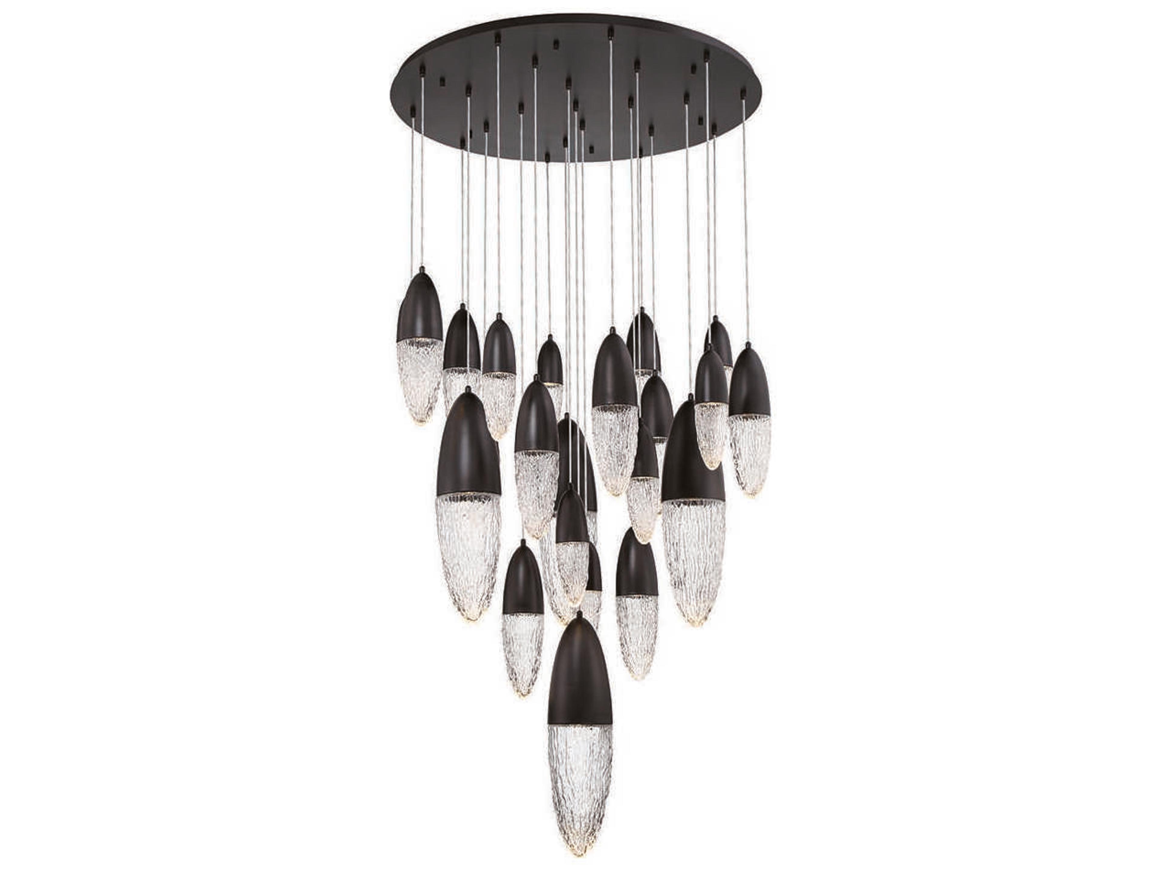 Ecrou 22-Light Black Glass Linear Pendant