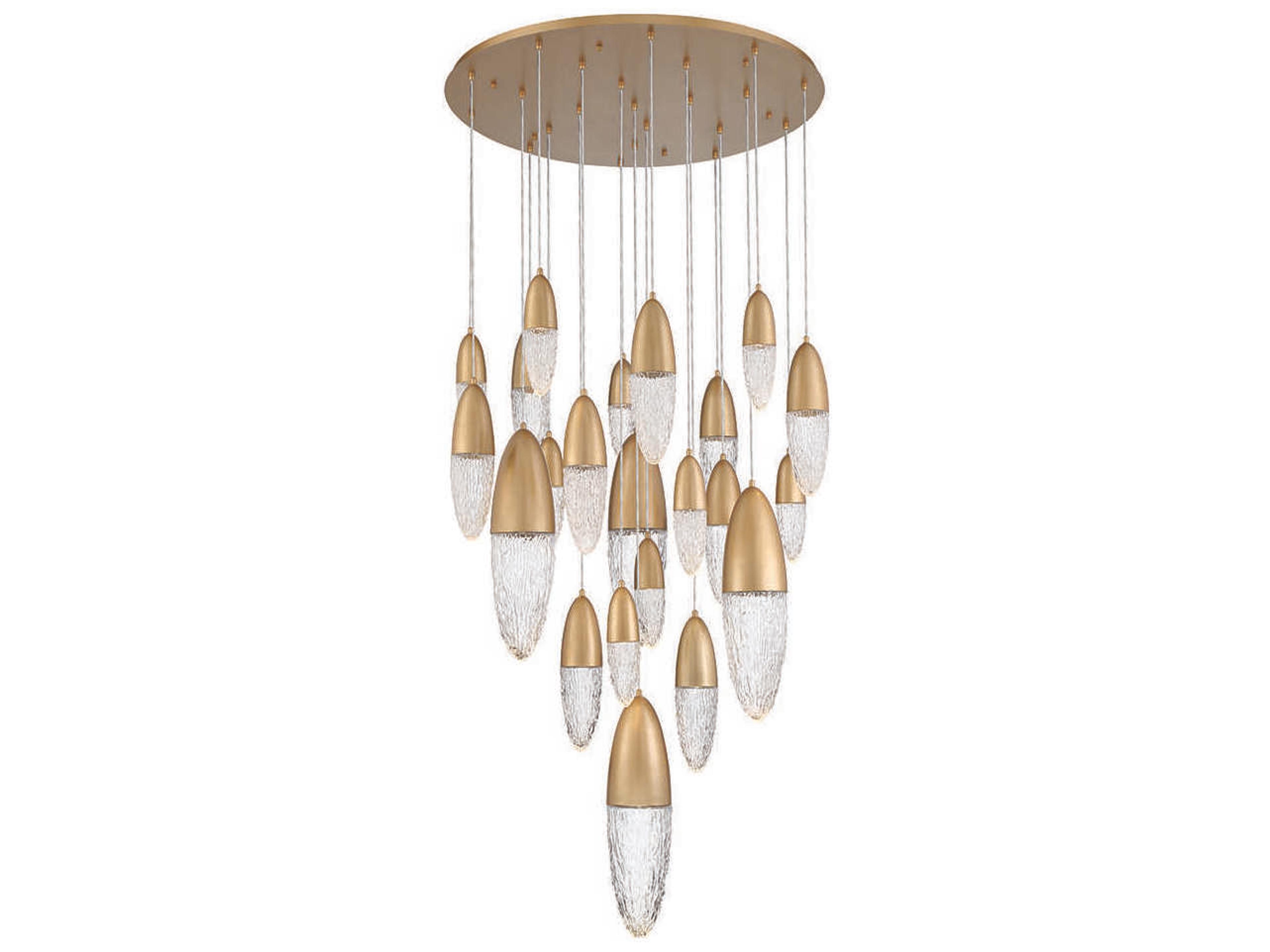 Eurofase Ecrou 22-Light Gold Glass Linear Pendant