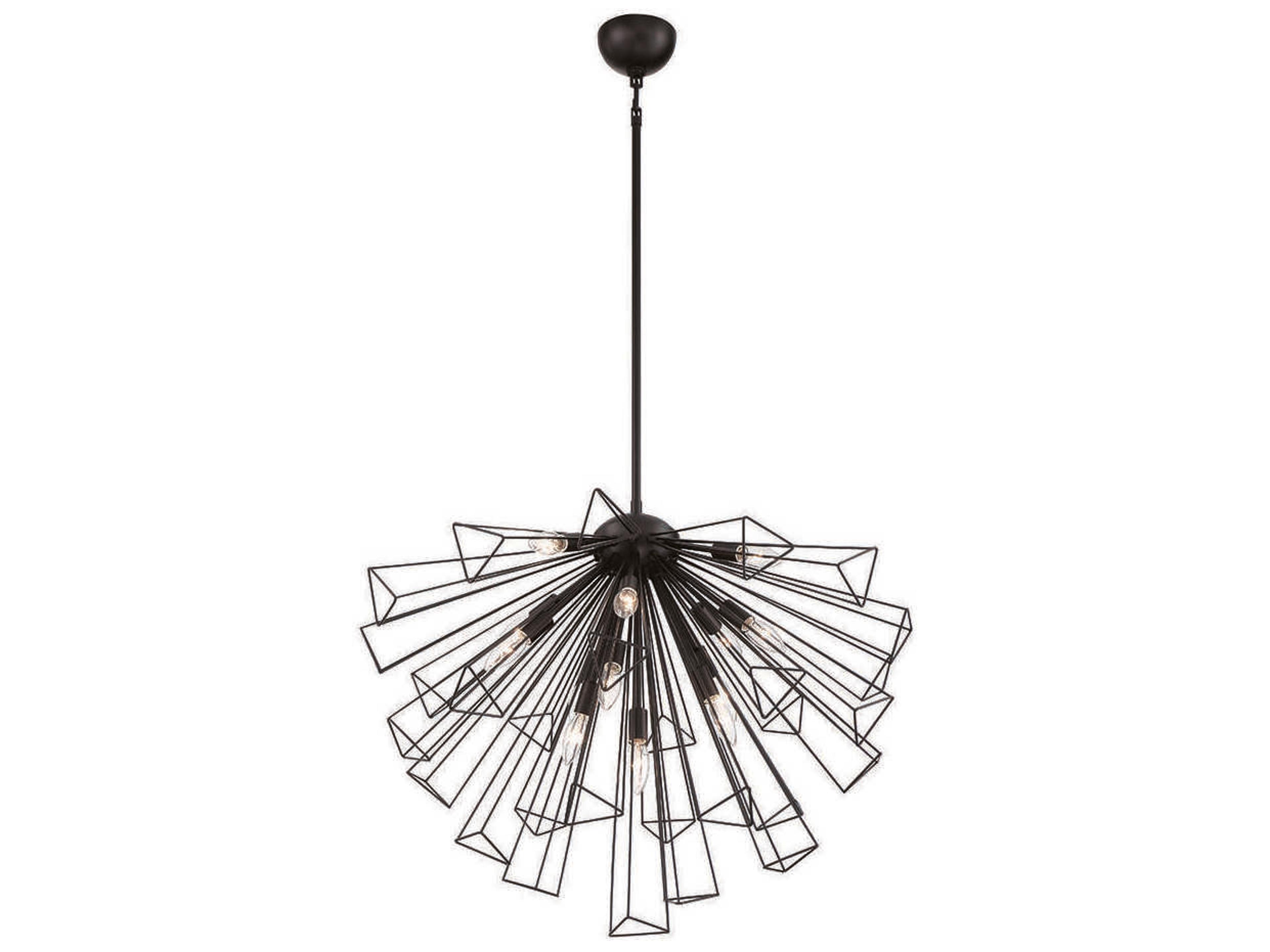 Eurofase Dendelio 13-Light Black Geometric Linear Pendant