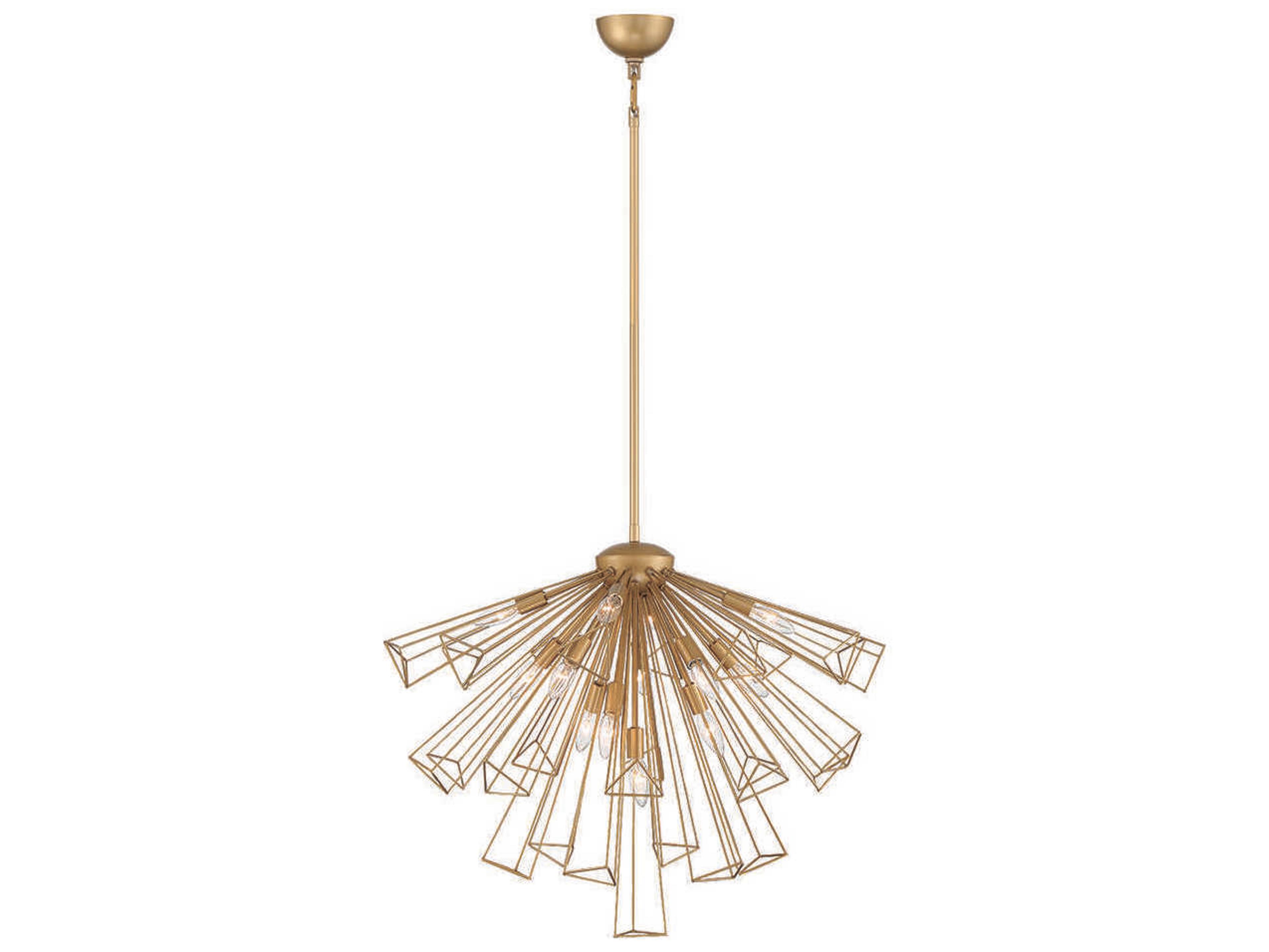 Dendelio 13-Light Gold Geometric Linear Pendant