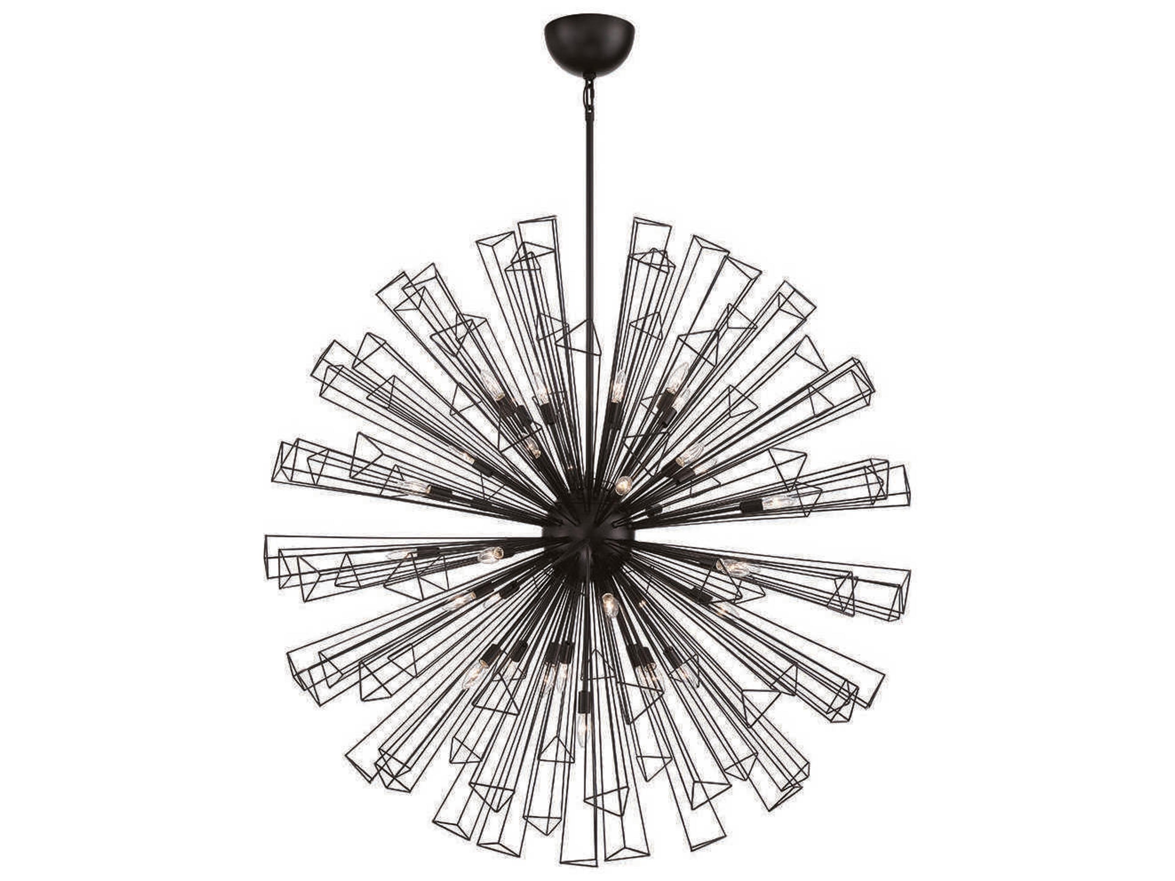 Dendelio 35-Light Black Geometric Linear Pendant