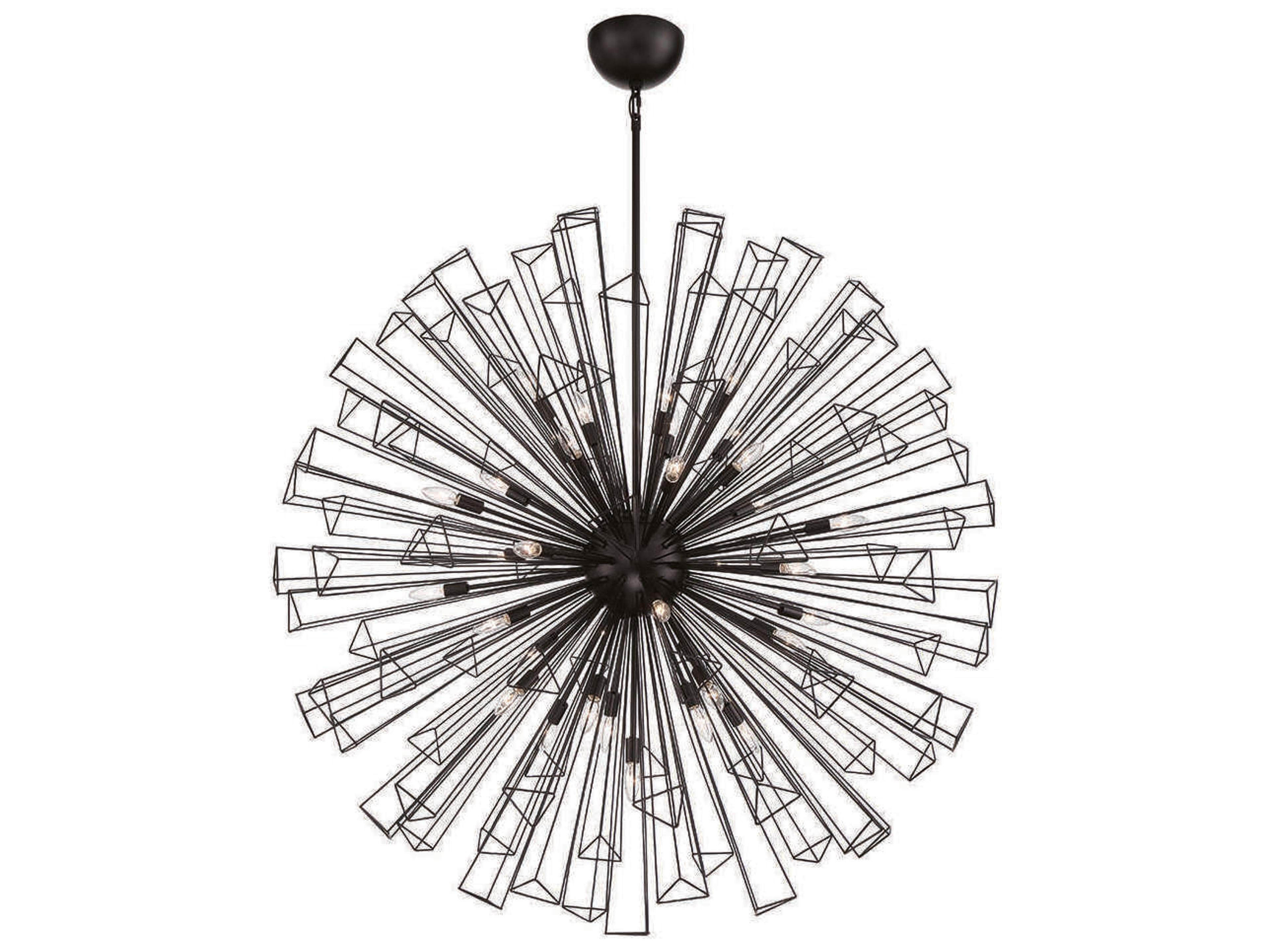 Eurofase Dendelio 35-Light Black Geometric Linear Pendant