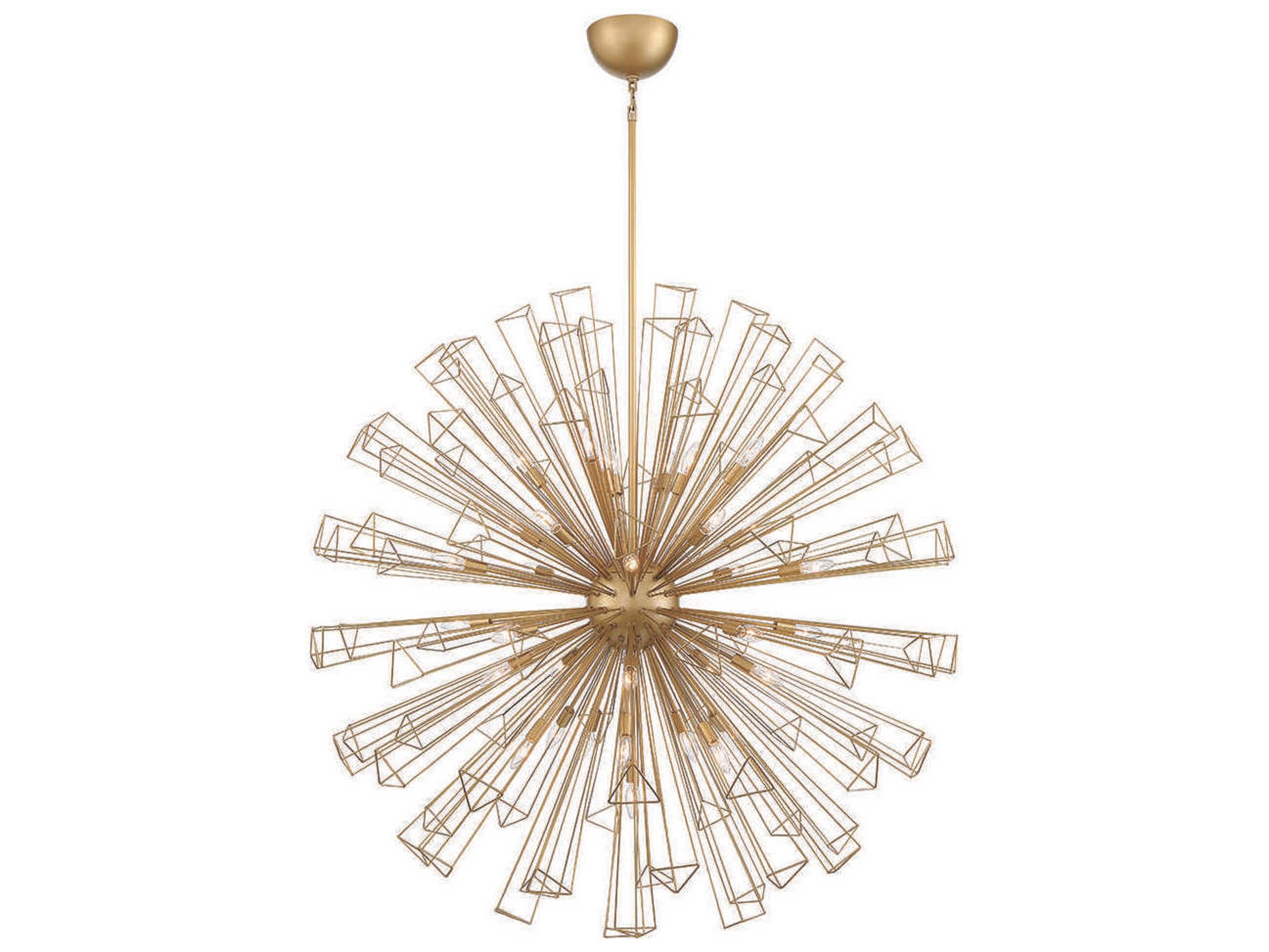 Dendelio 35-Light Gold Geometric Linear Pendant