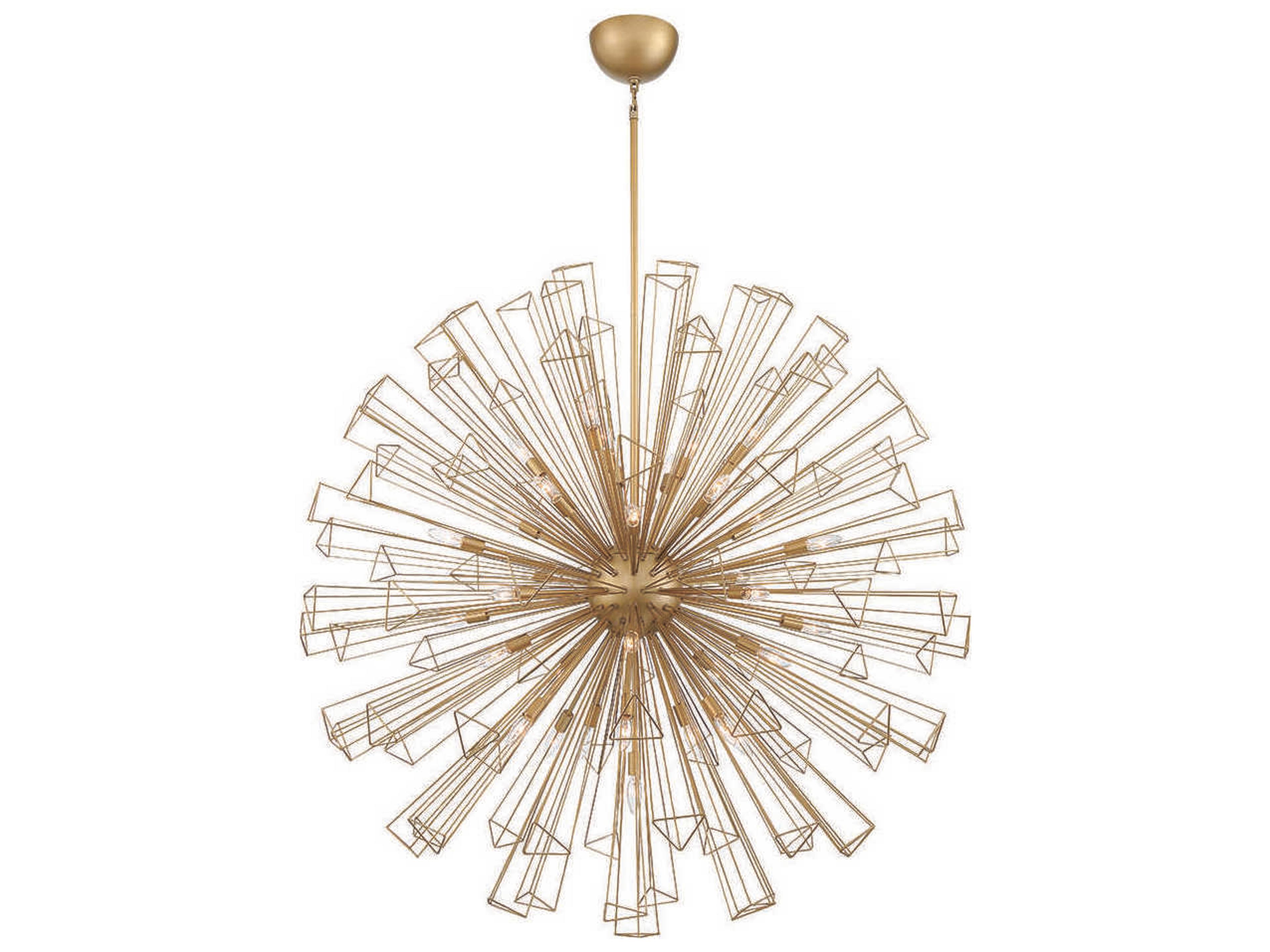 Eurofase Dendelio 35-Light Gold Geometric Linear Pendant