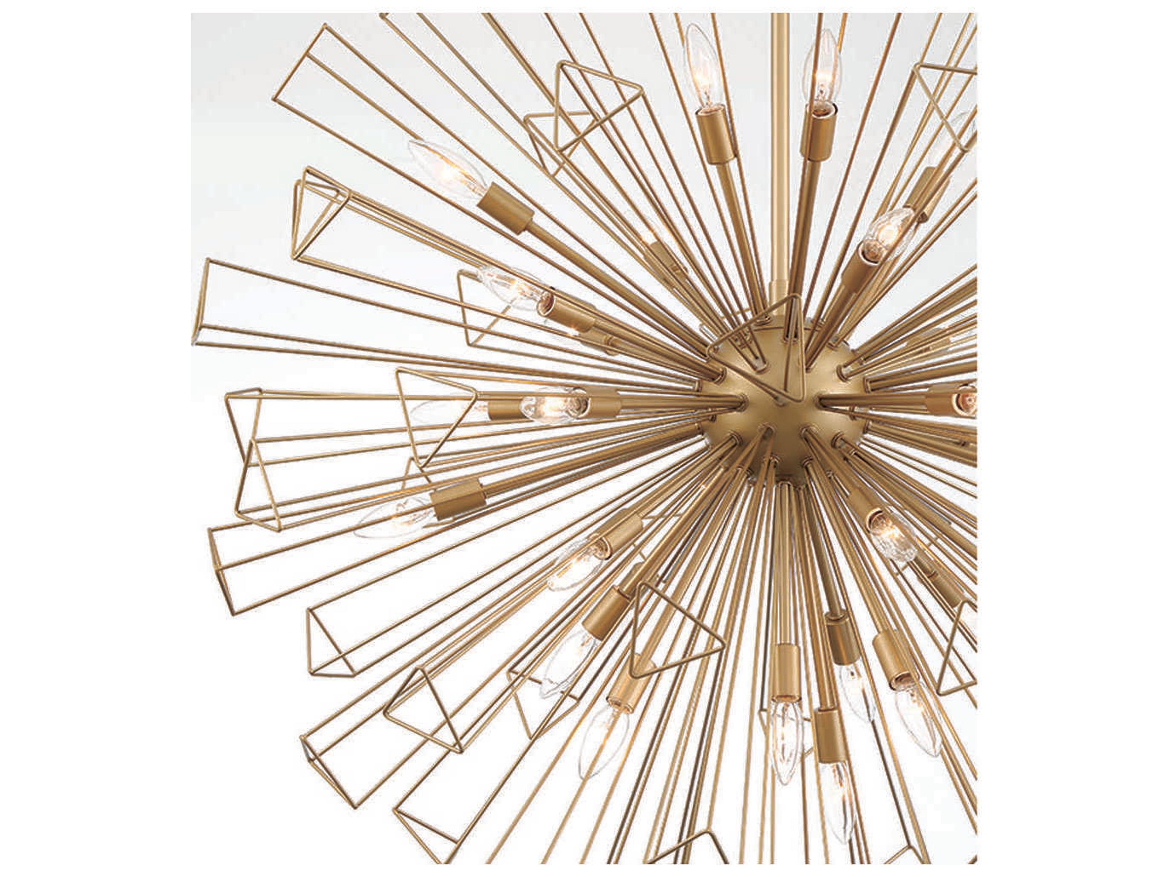 Eurofase Dendelio 35-Light Gold Geometric Linear Pendant