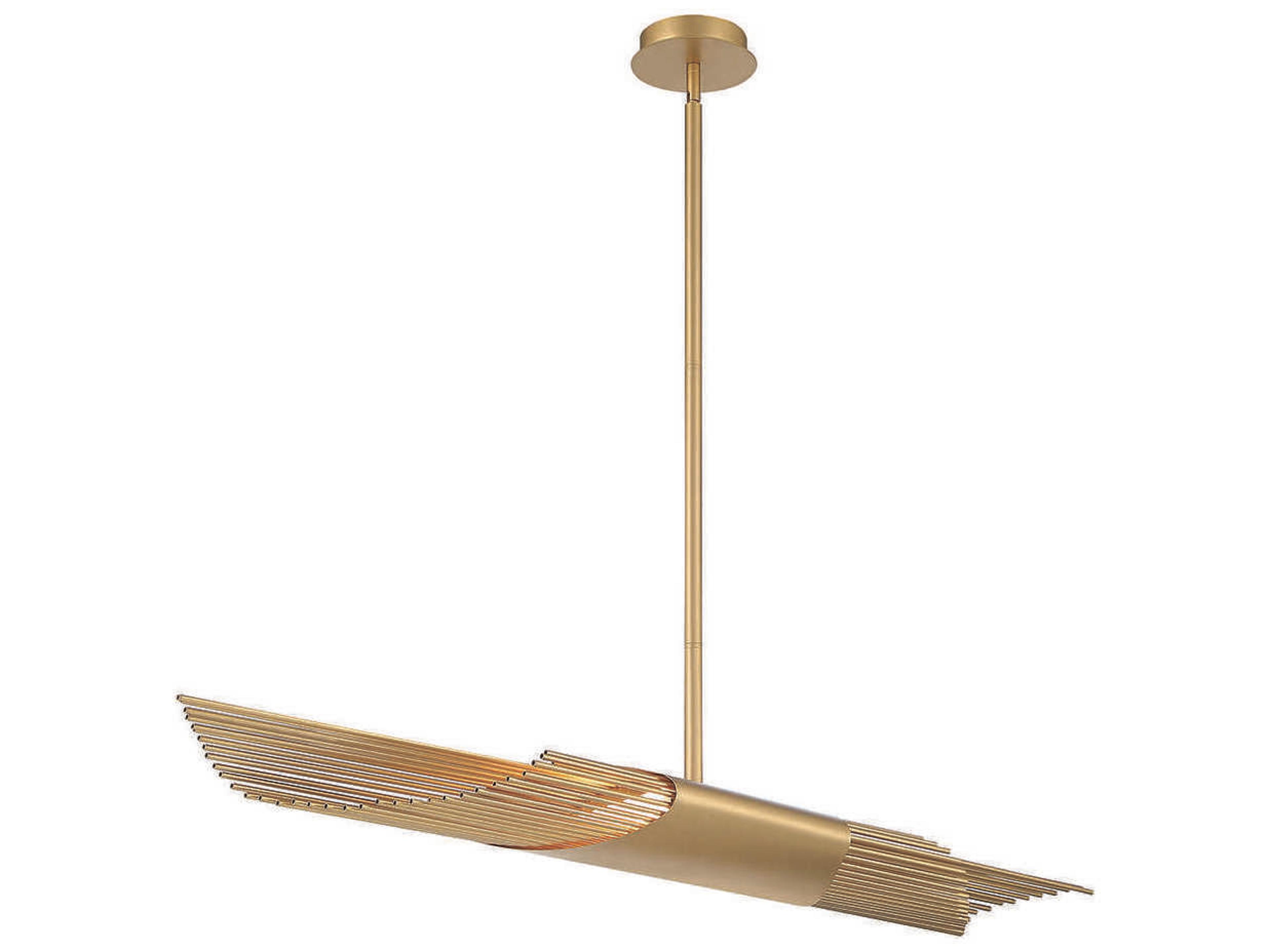 Eurofase Umura 2-Light Gold LED Geometric Linear Island Pendant