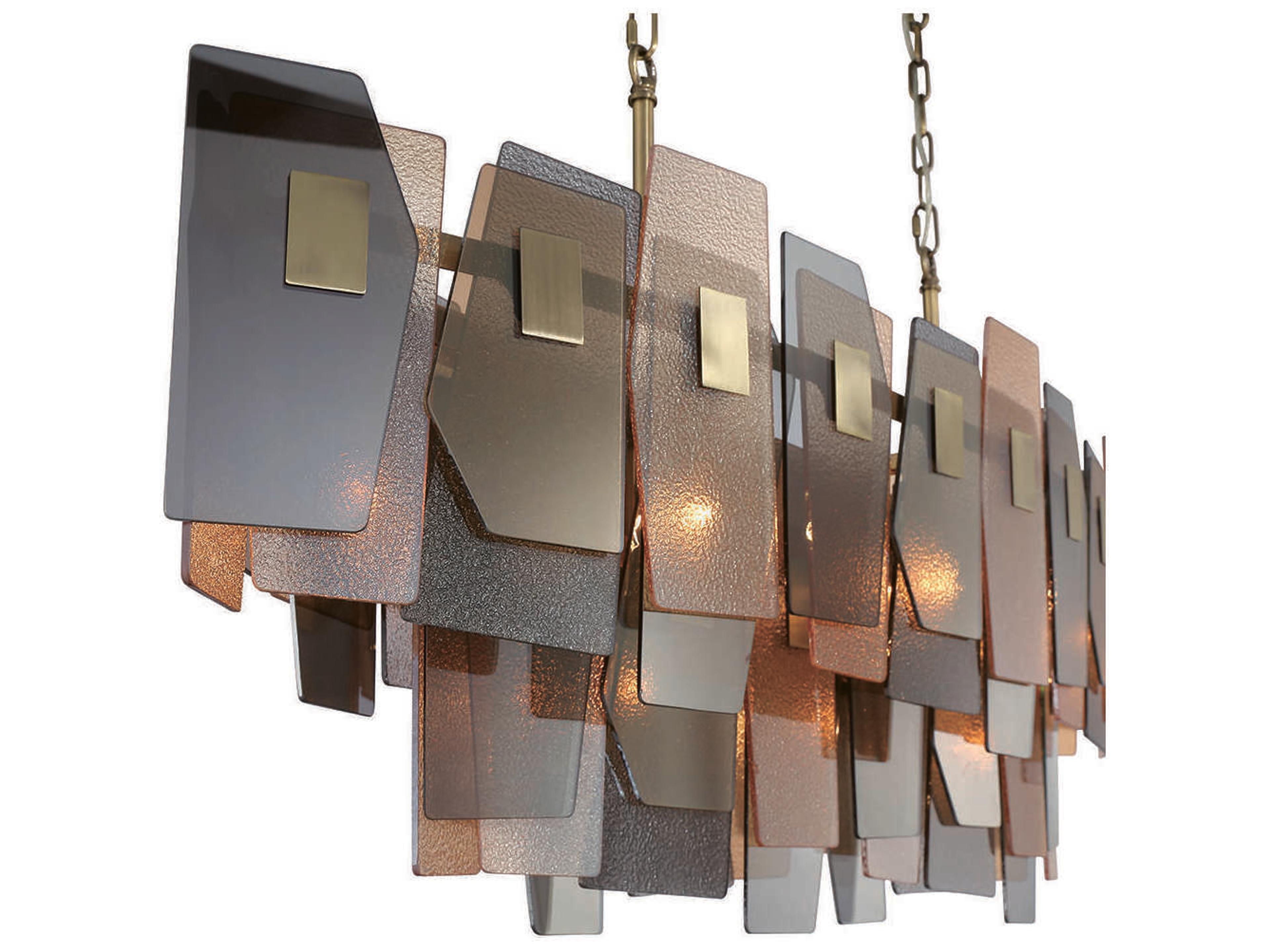 Eurofase Cocolina 11-Light Bronze Glass Geometric Linear Island Pendant