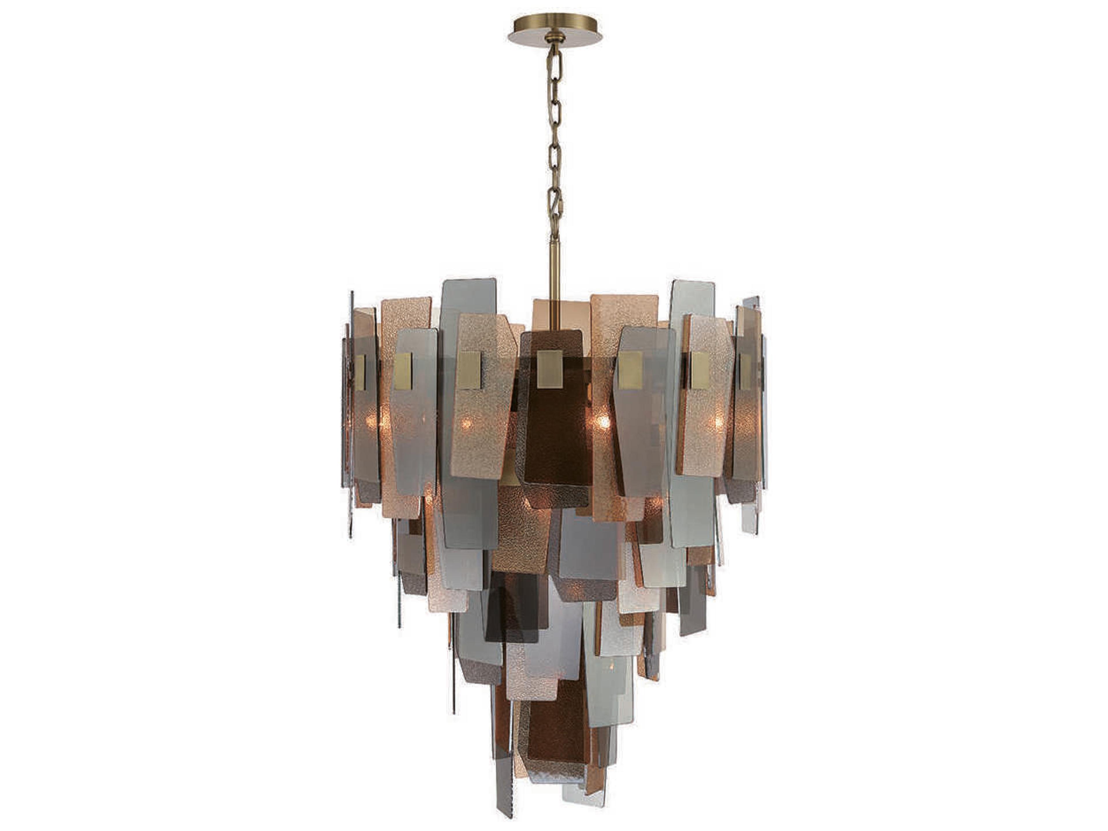 Cocolina 19-Light9-Light Bronze Glass Geometric Linear Pendant