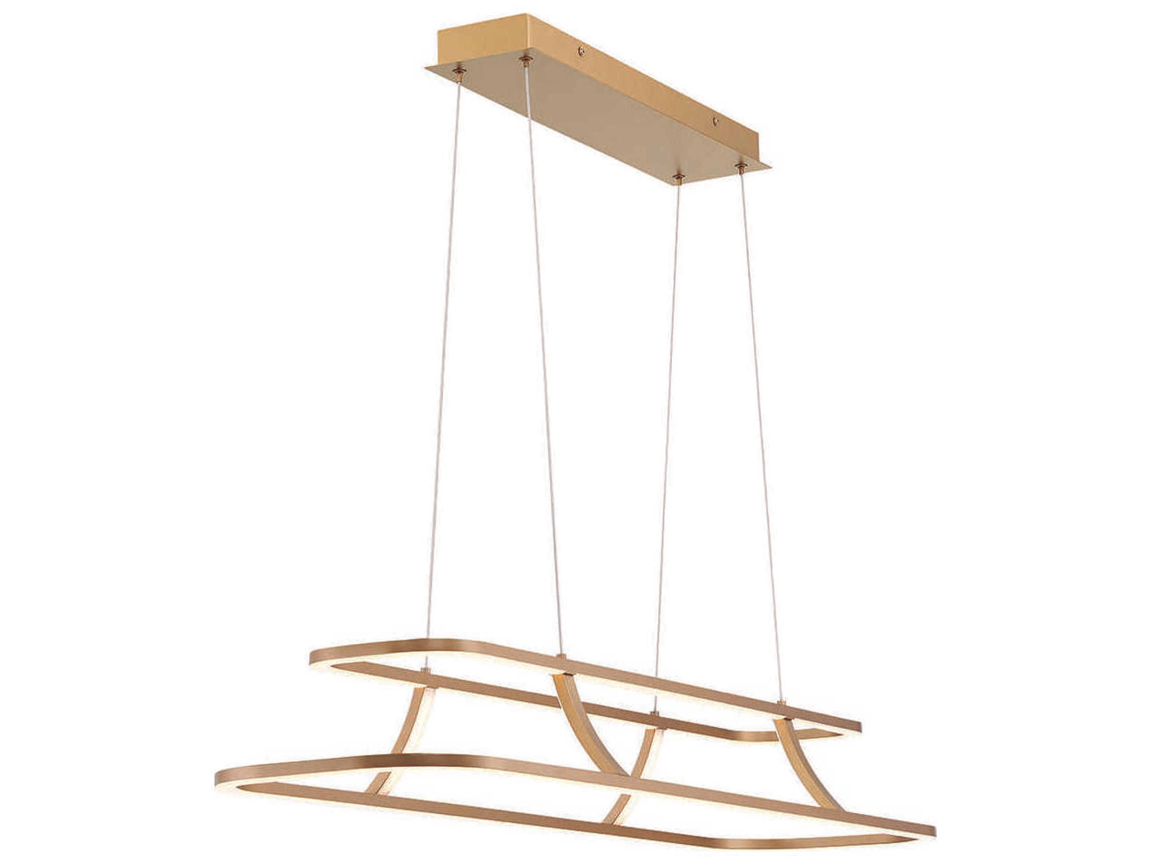 Cadoux 1-Light Gold LED Linear Island Pendant