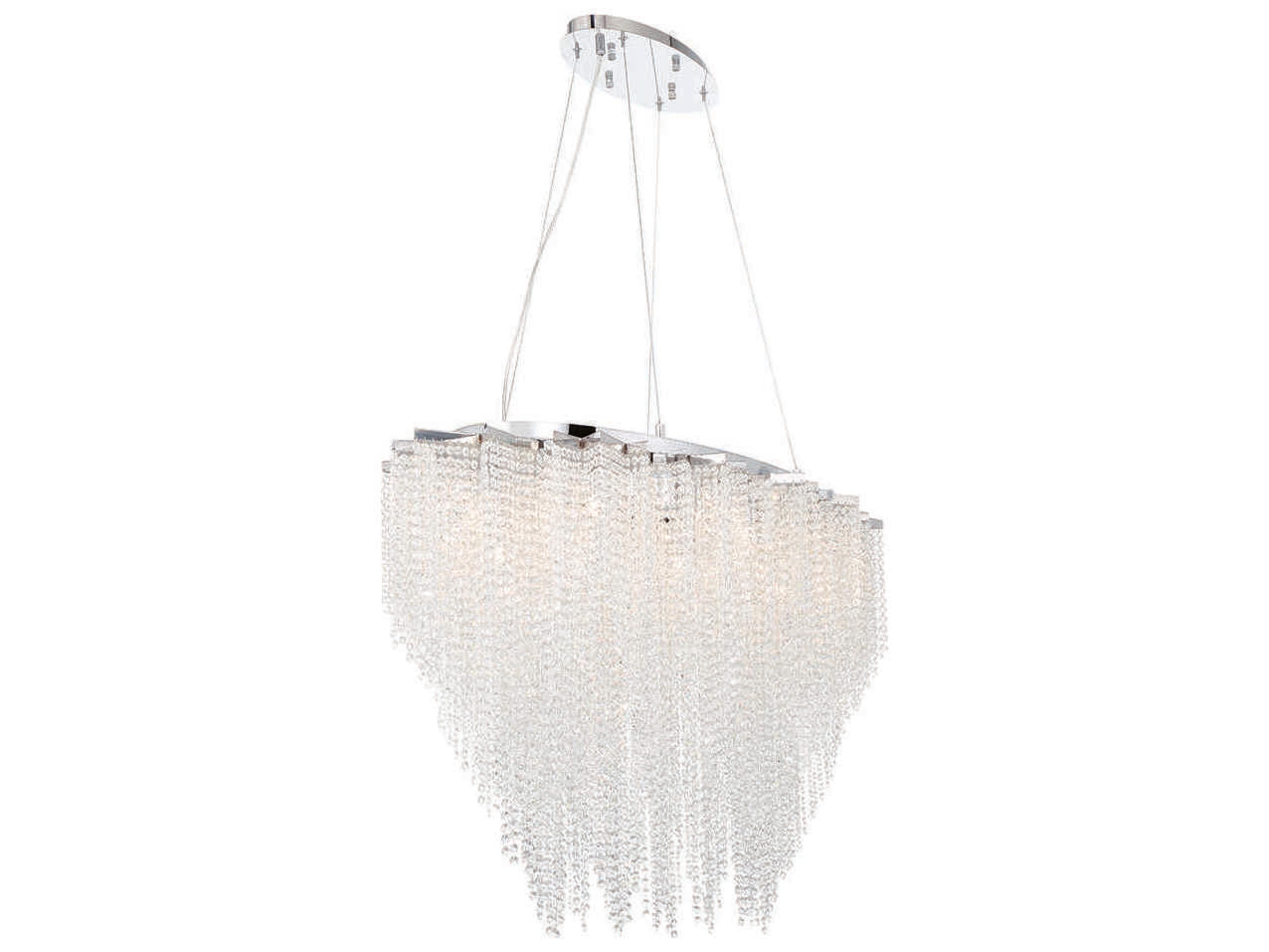Eurofase Cohen 18-Light8-Light Chrome Crystal Linear Island Pendant