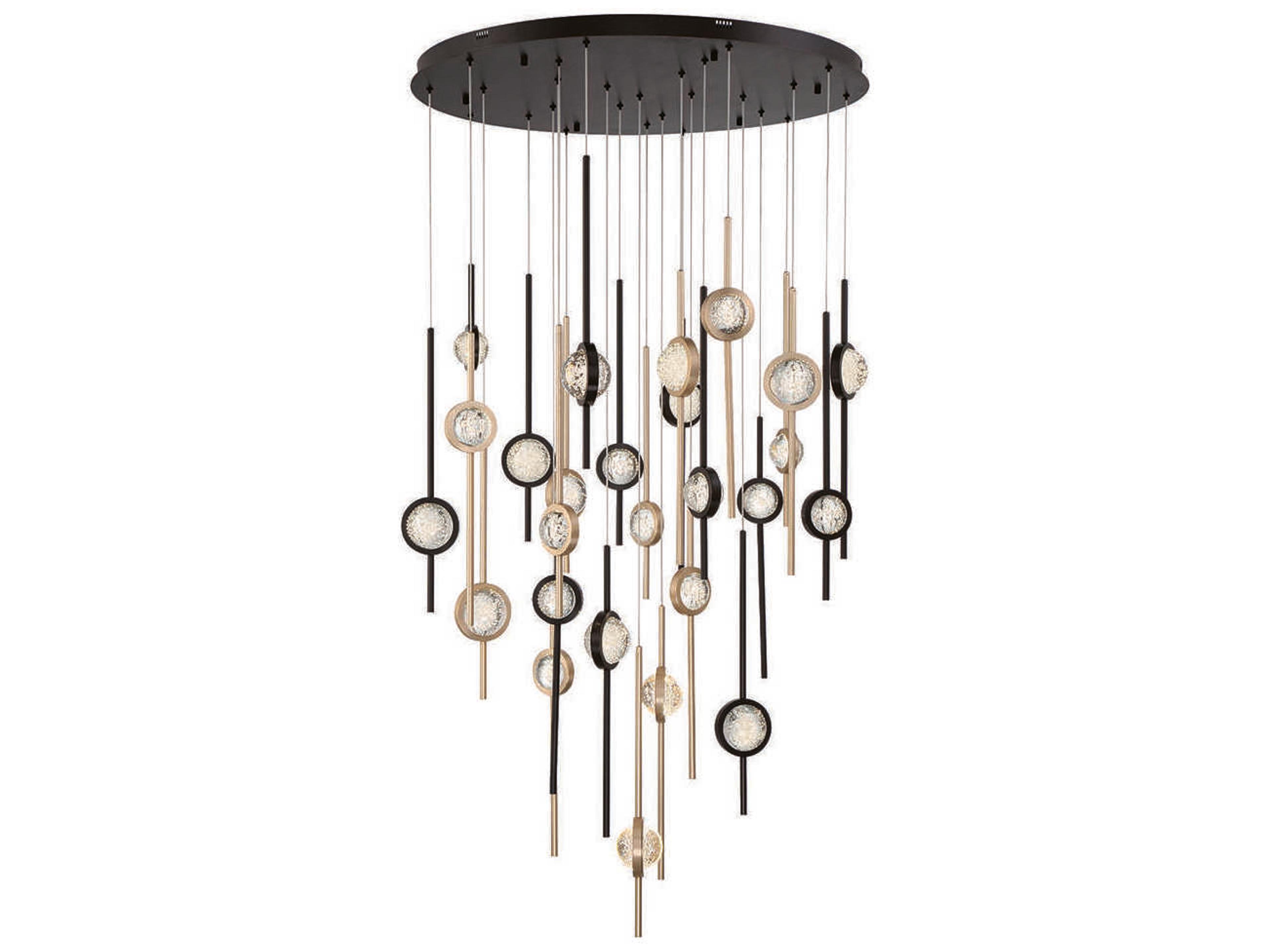 Barletta 26-Light Mixed Black Brass LED Linear Pendant