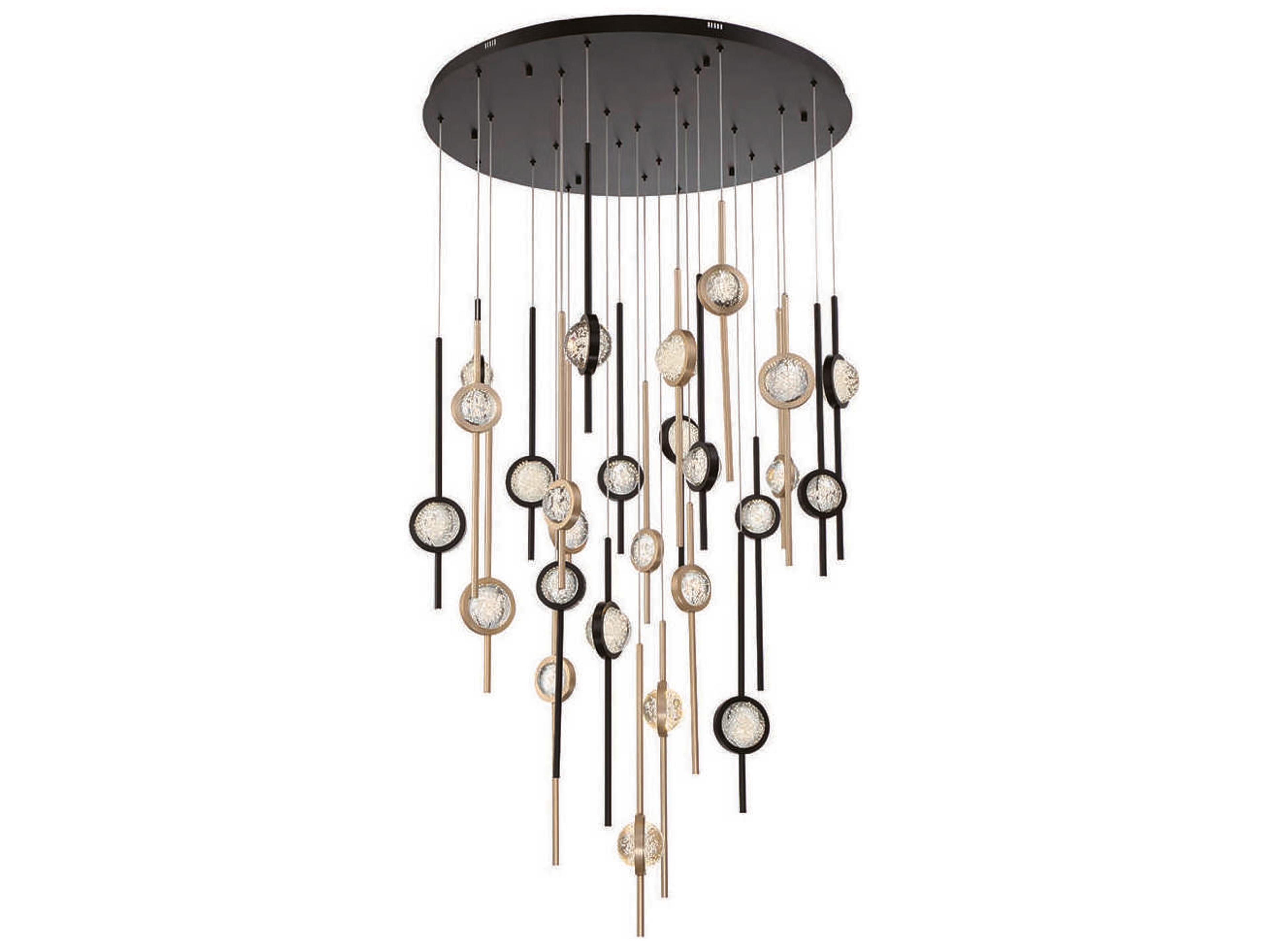 Eurofase Barletta 26-Light Mixed Black Brass LED Linear Pendant