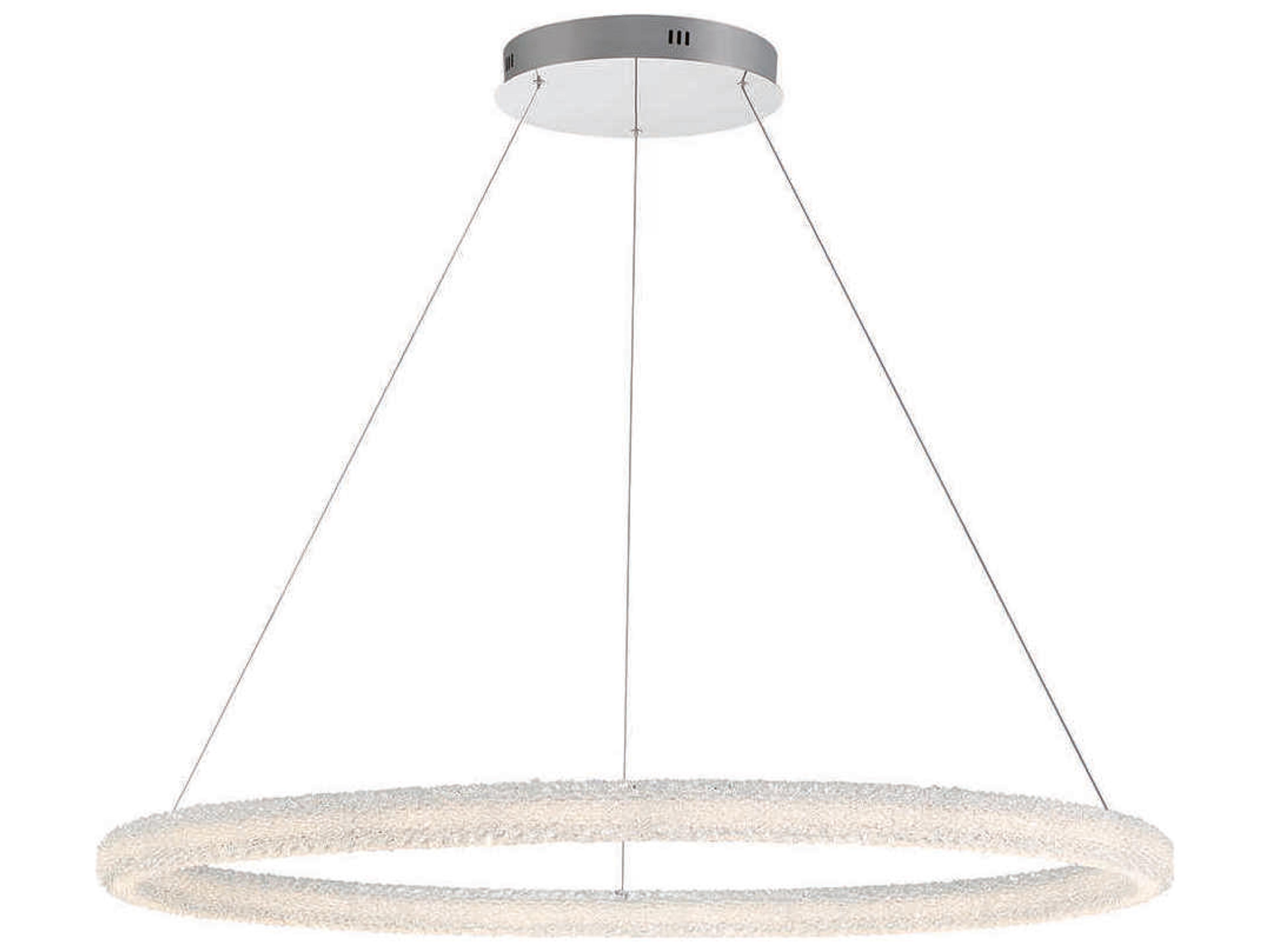 Eurofase Sassi 1-Light Chrome Crystal LED Linear Round Pendant