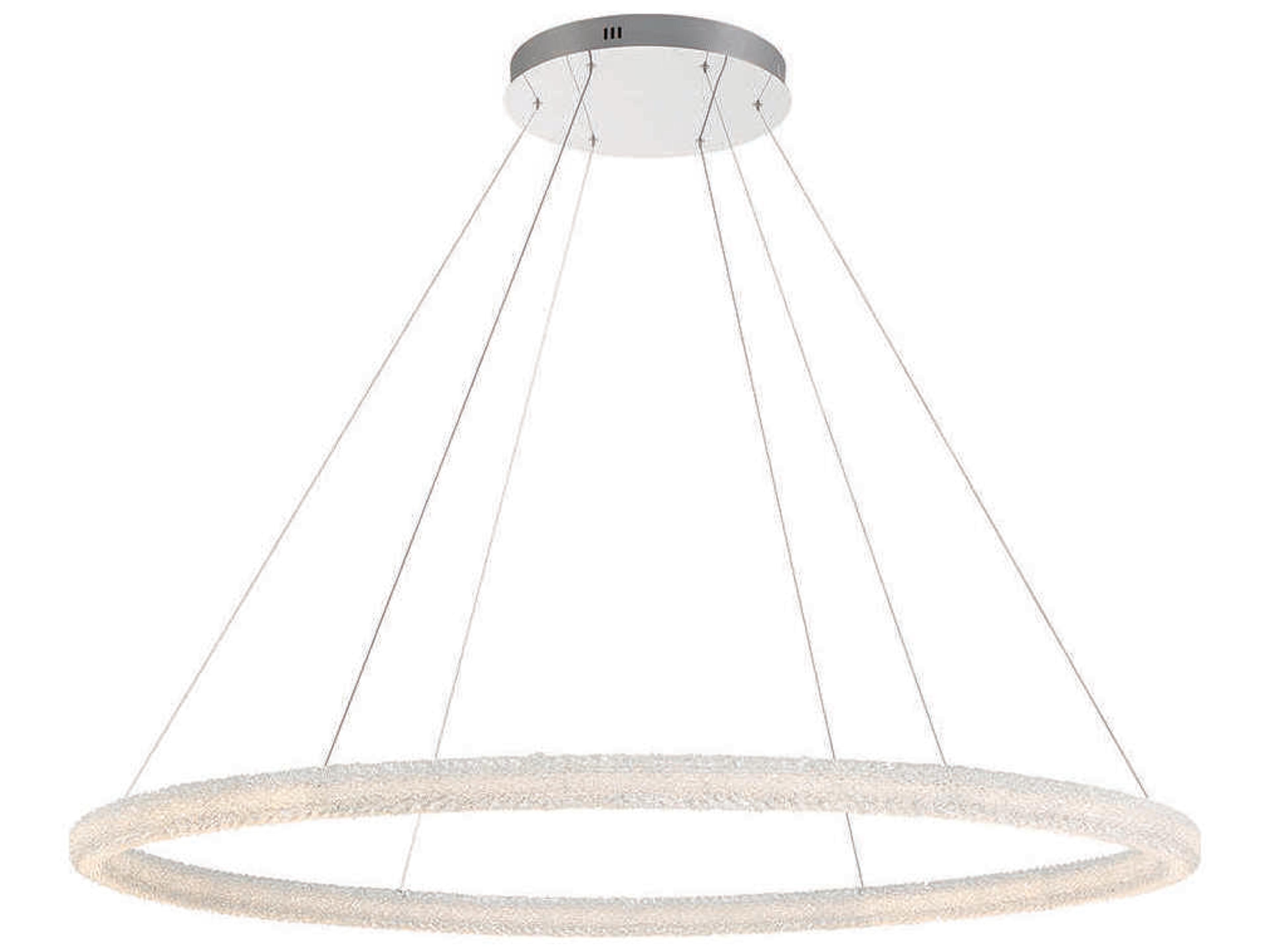 Sassi 1-Light Chrome Crystal LED Linear Round Pendant