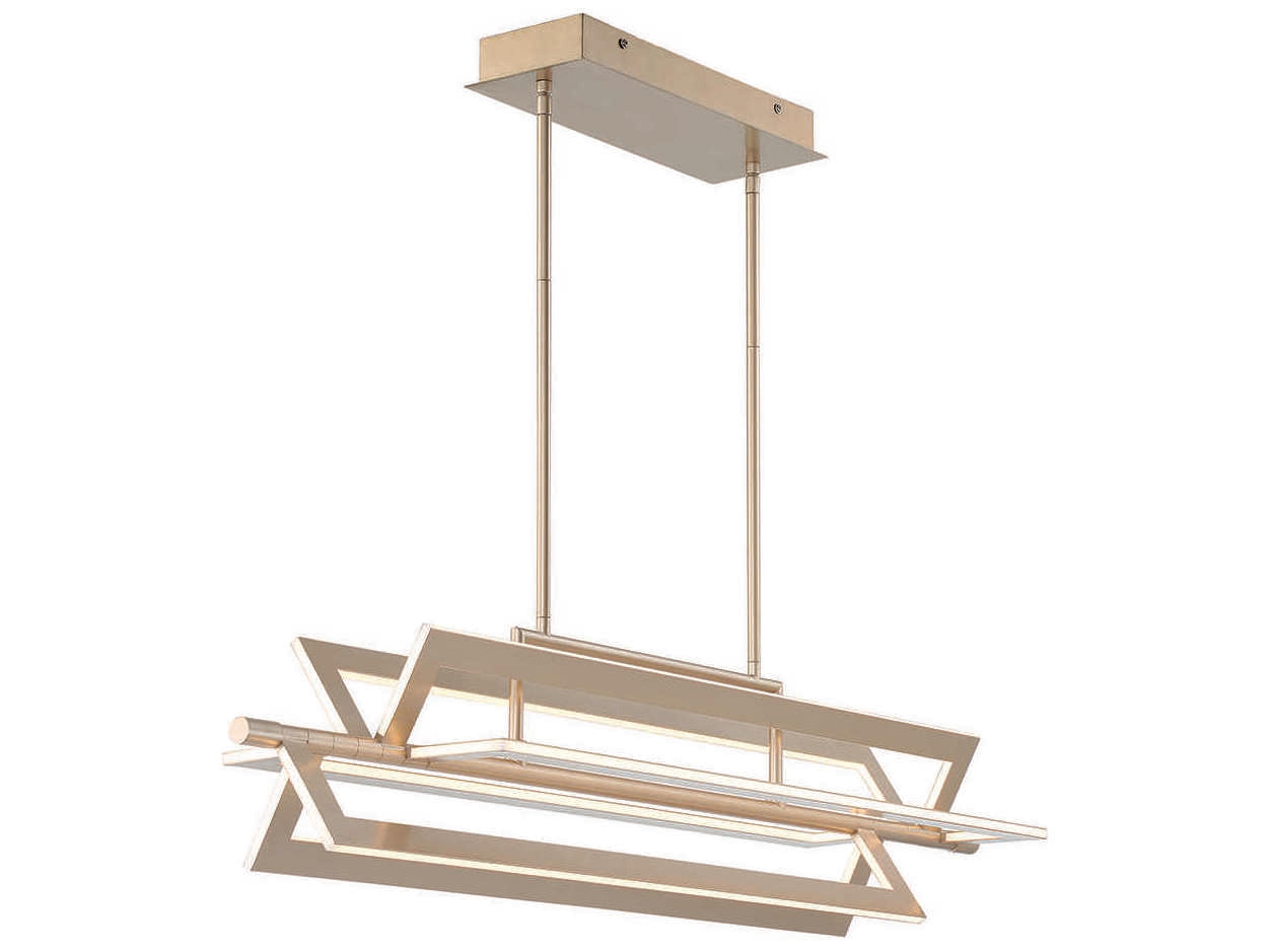 Livra 1-Light Gold LED Geometric Linear Island Pendant