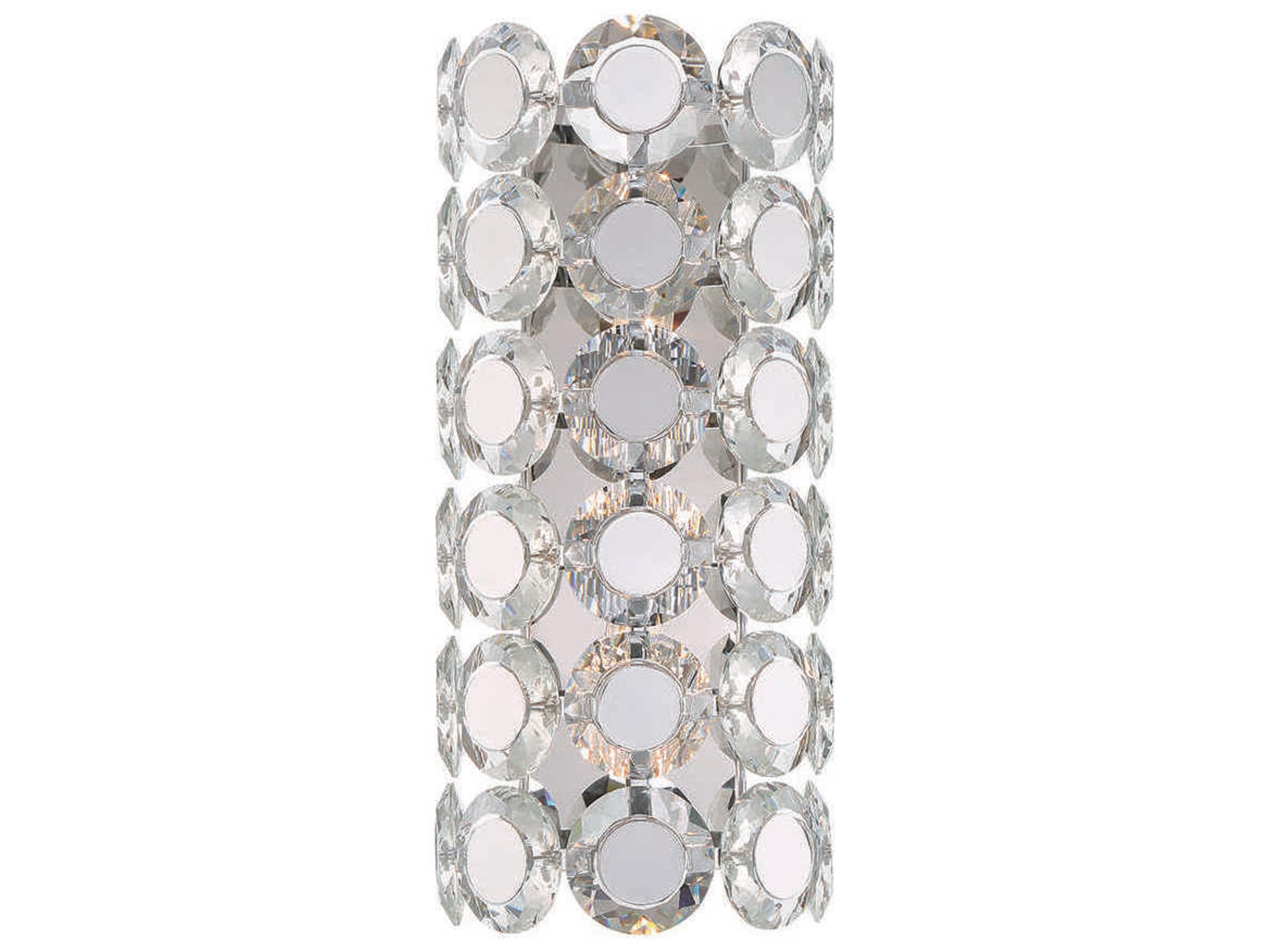 Perrene 2-Light Chrome Crystal Wall Sconce