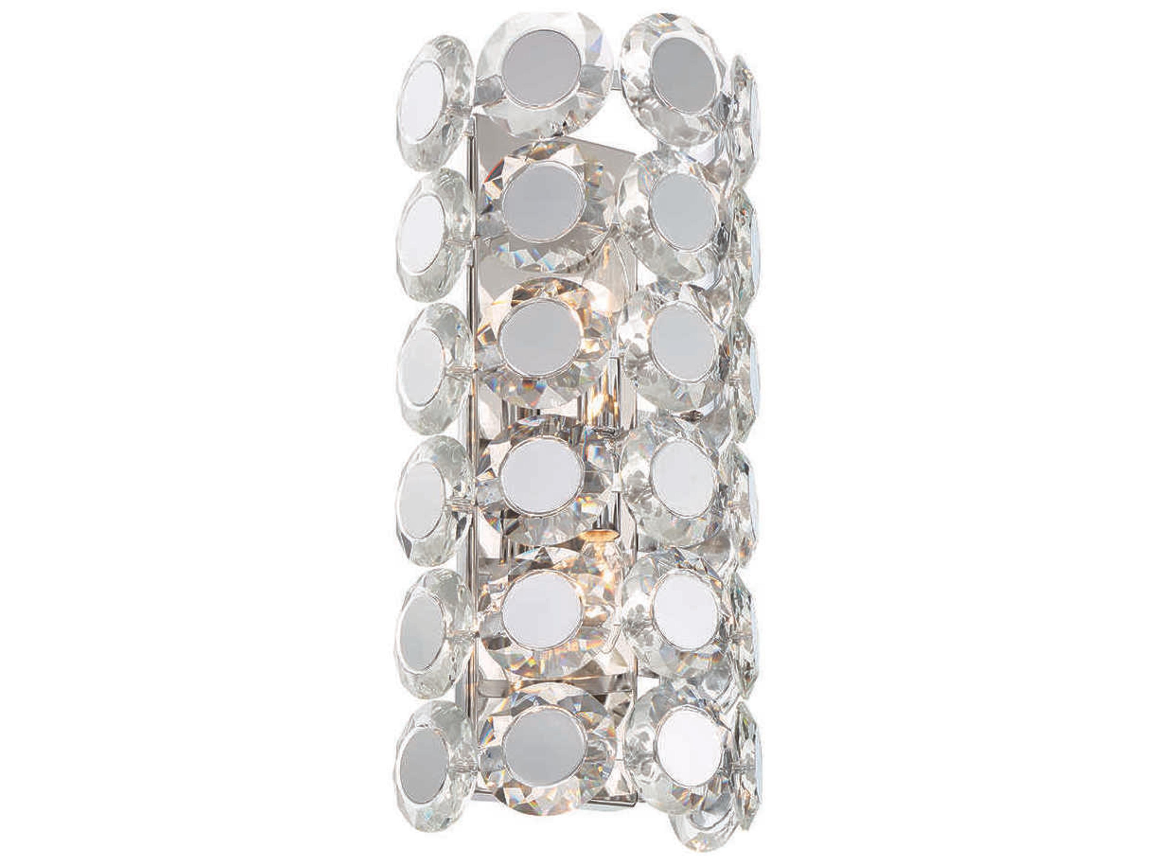 Eurofase Perrene 2-Light Chrome Crystal Wall Sconce