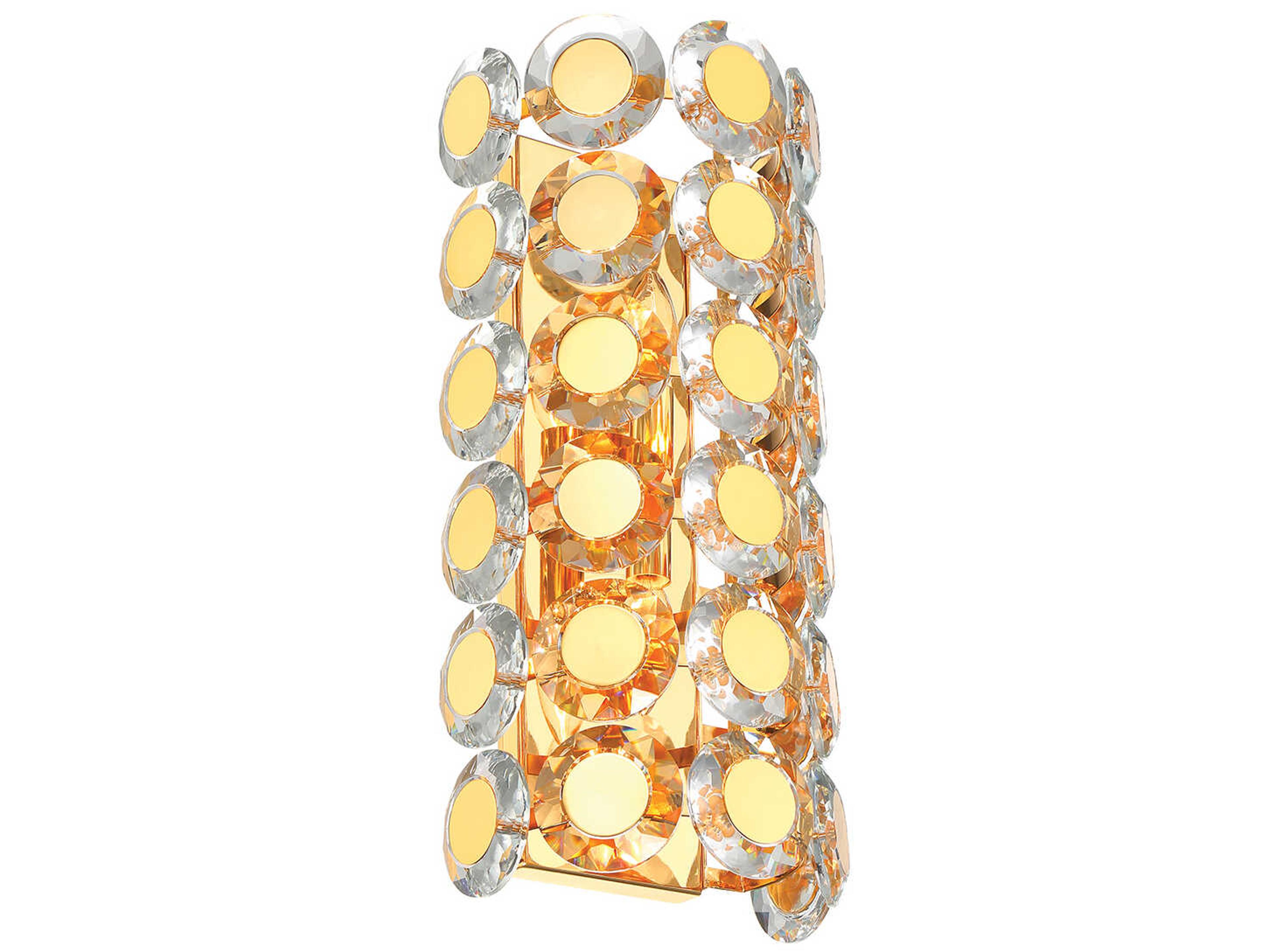 Eurofase Perrene 2-Light Gold Crystal Wall Sconce