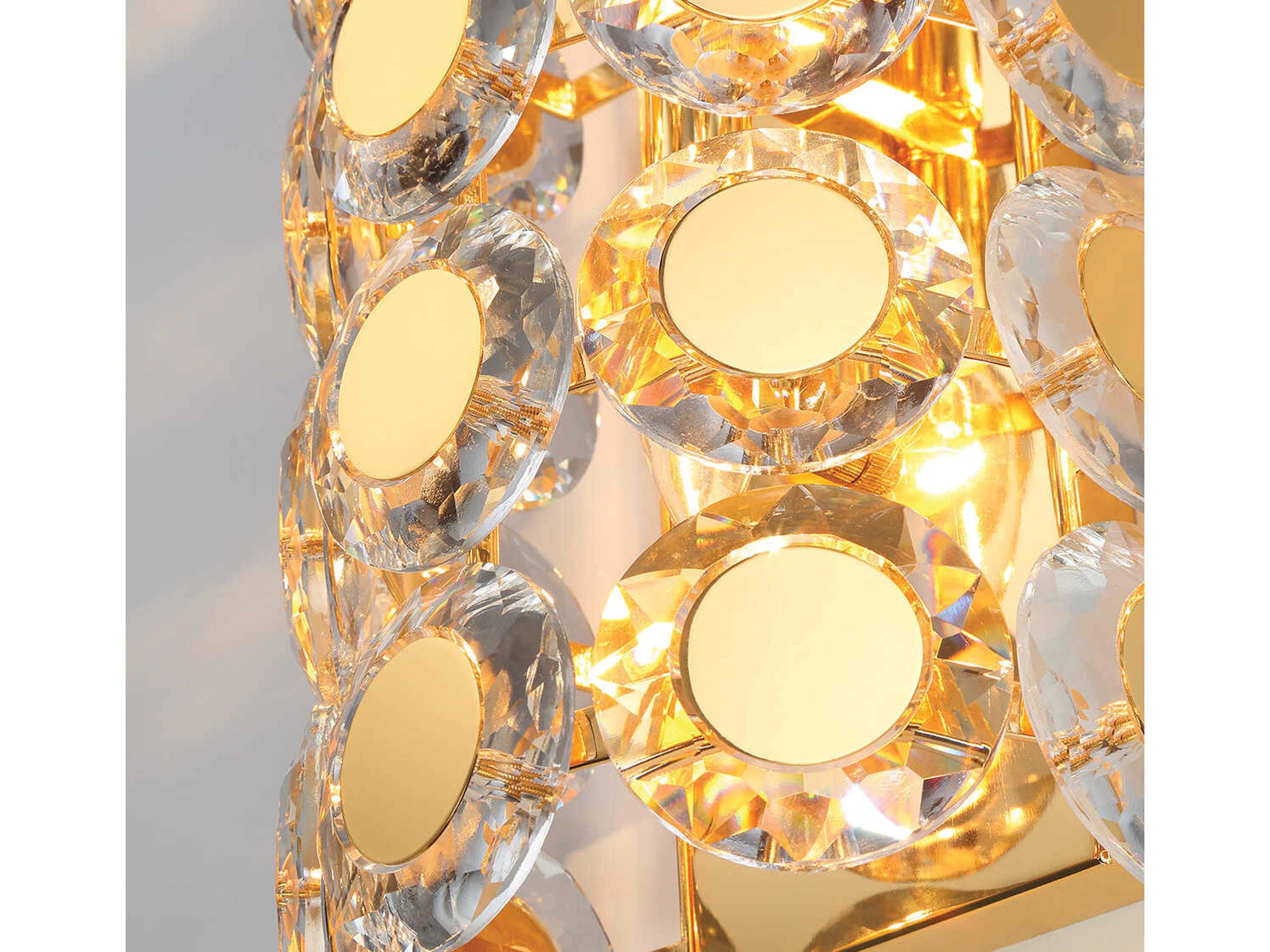 Eurofase Perrene 2-Light Gold Crystal Wall Sconce