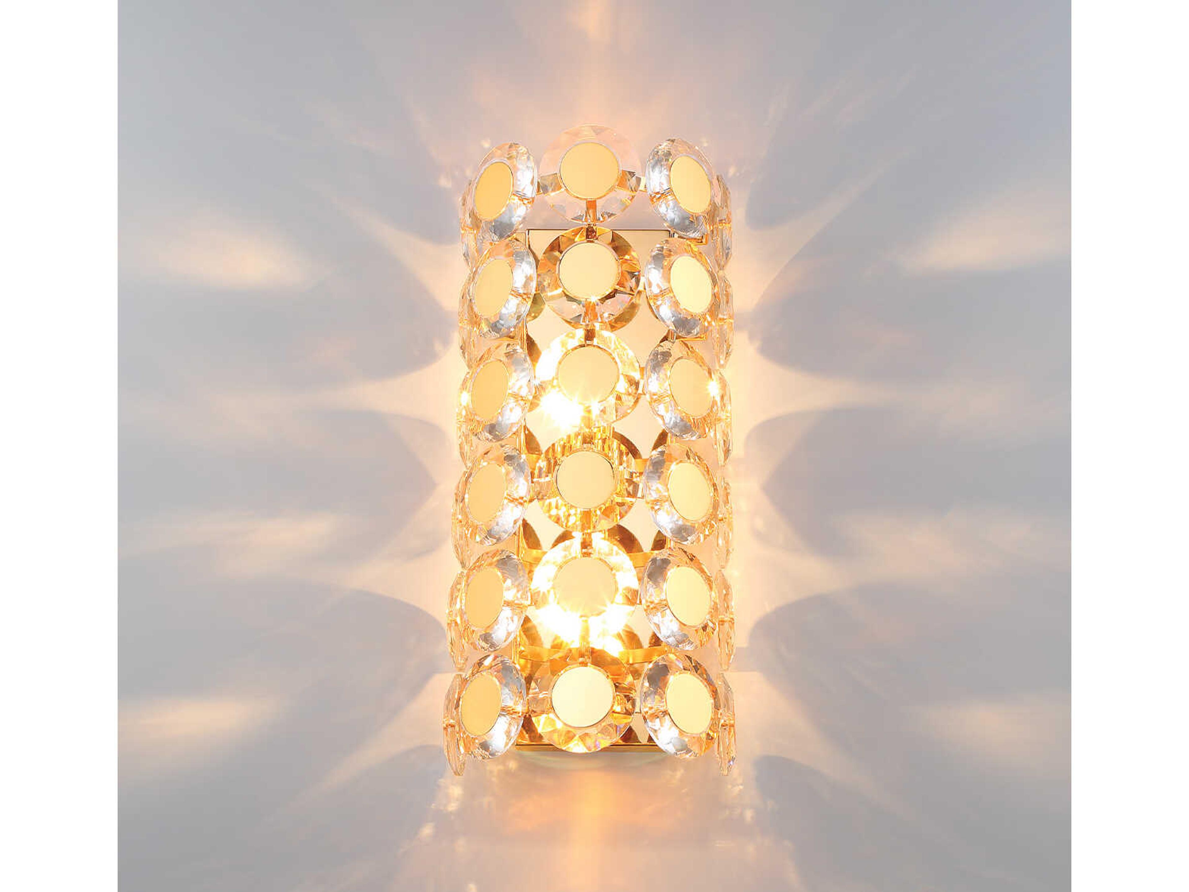 Eurofase Perrene 2-Light Gold Crystal Wall Sconce