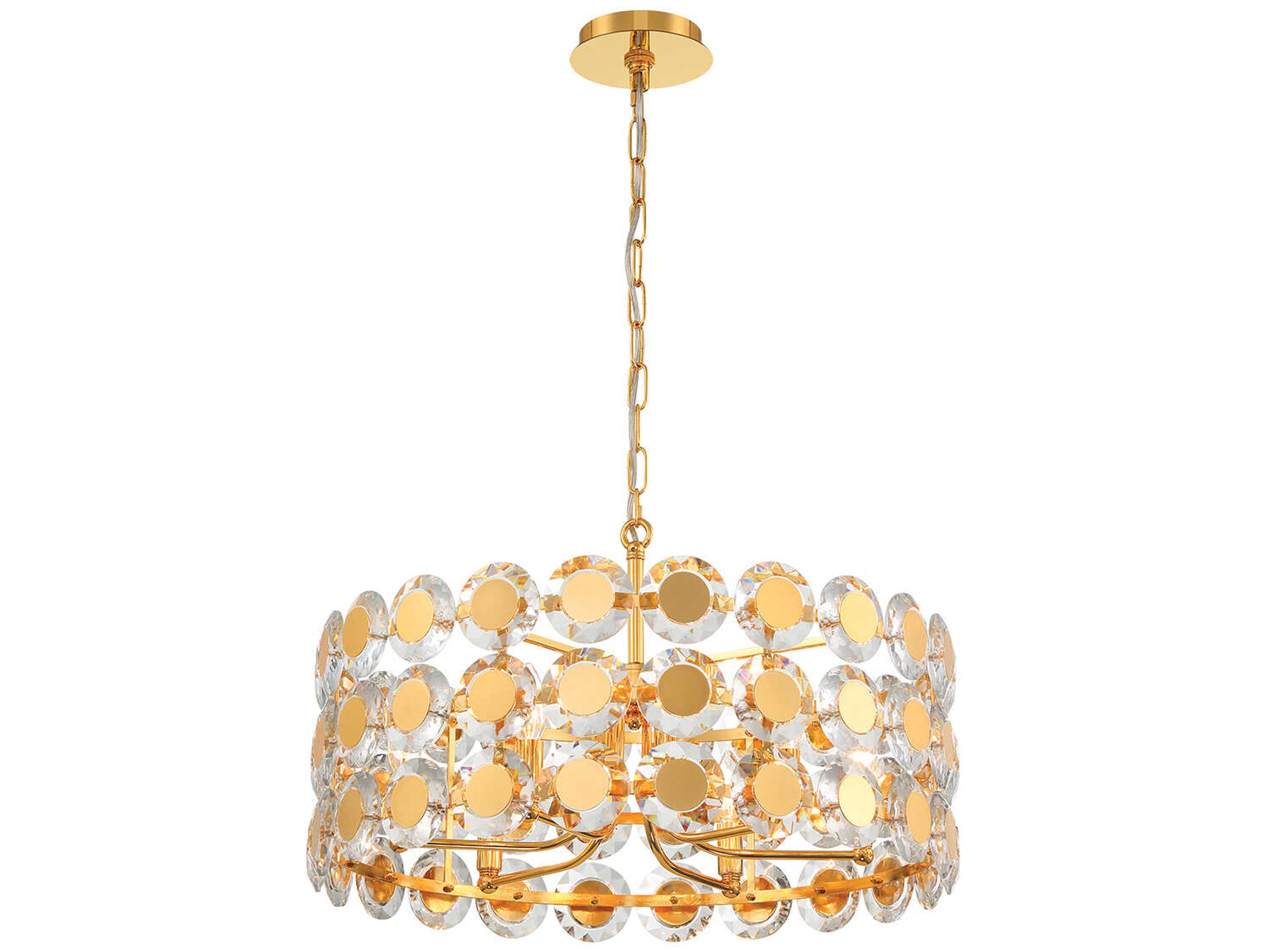 Perrene 6-Light Gold Crystal Pendant