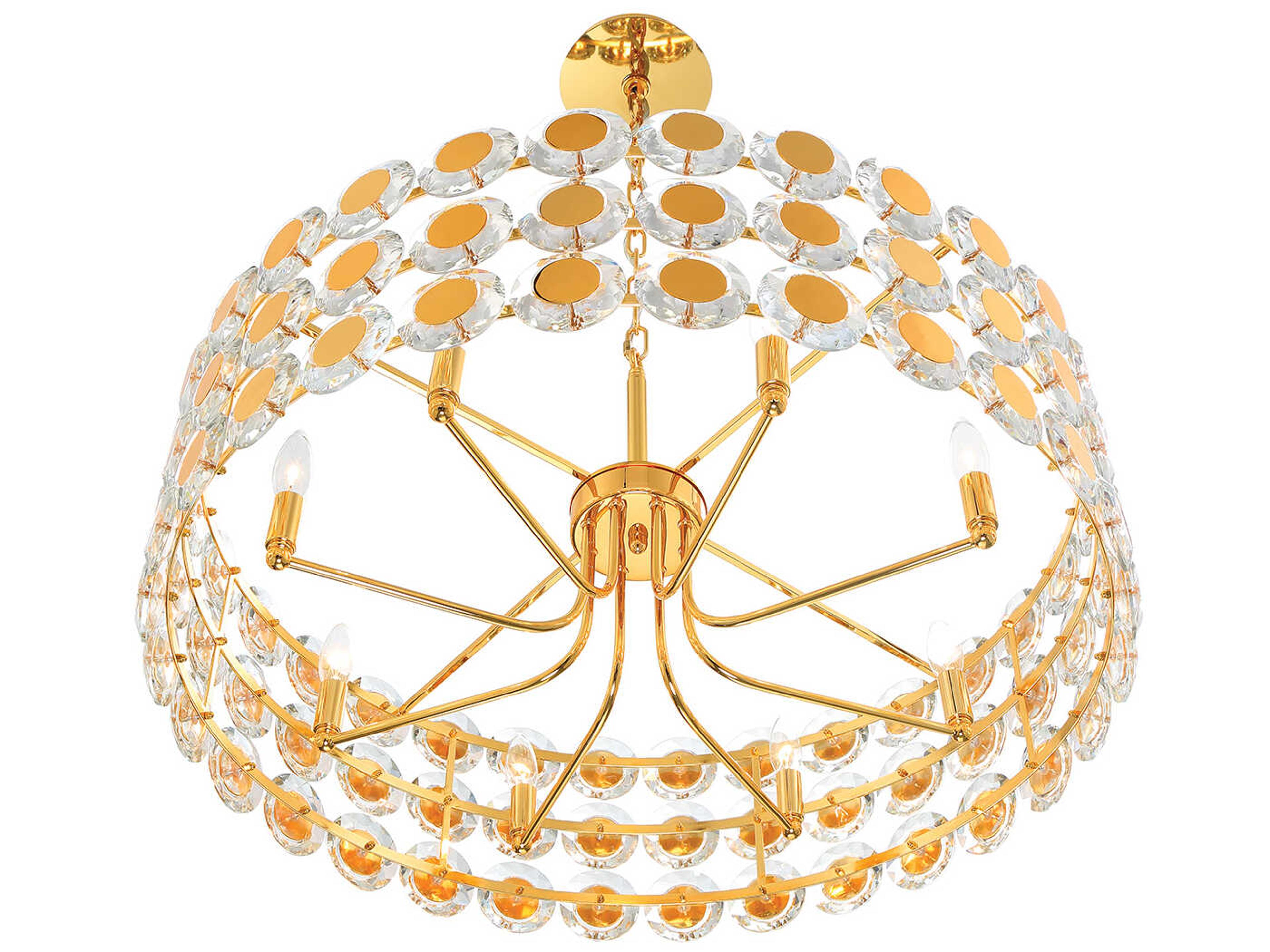Eurofase Perrene 8-Light Gold Crystal Pendant