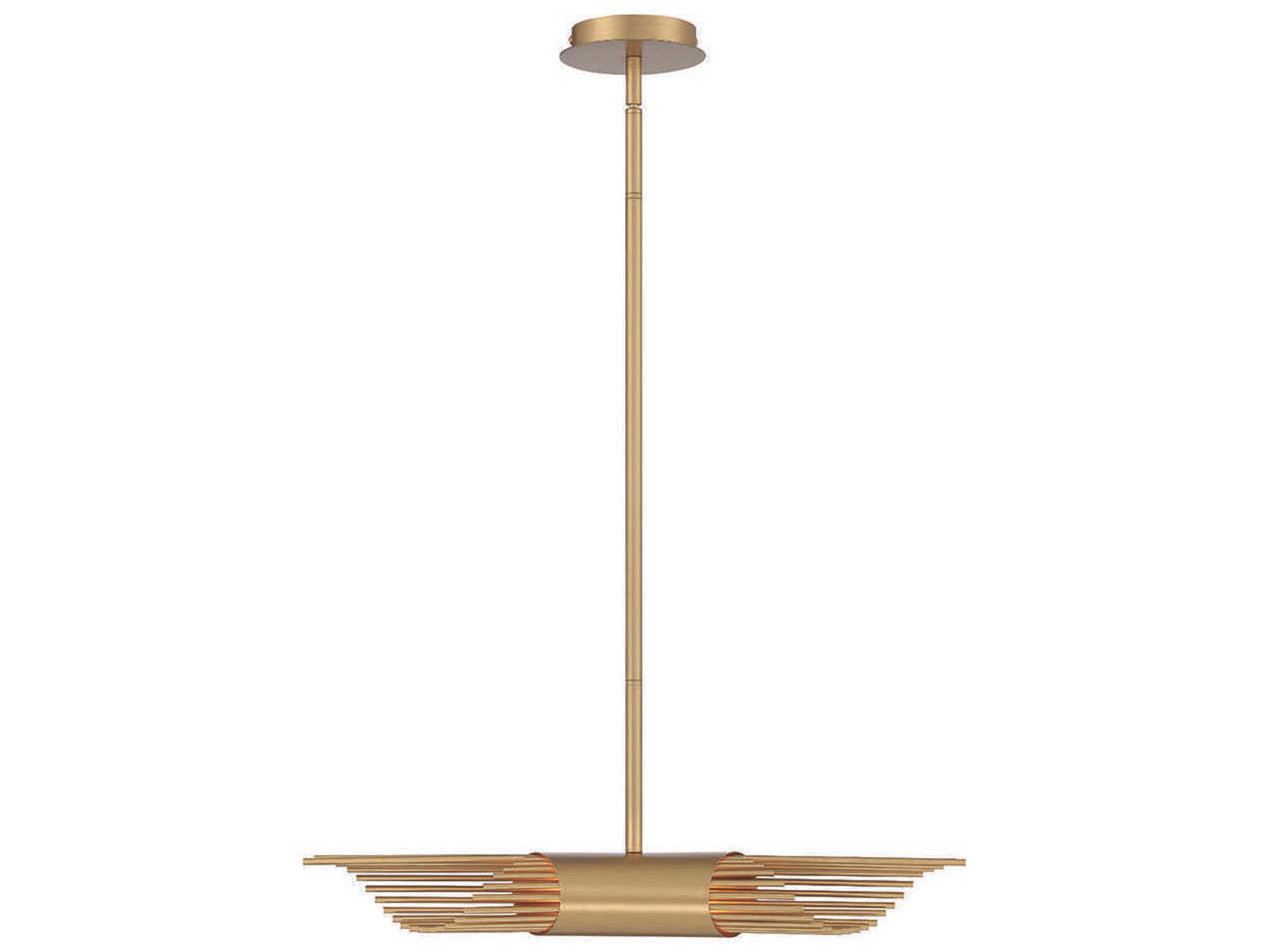 Umura 2-Light Gold LED Geometric Linear Island Pendant