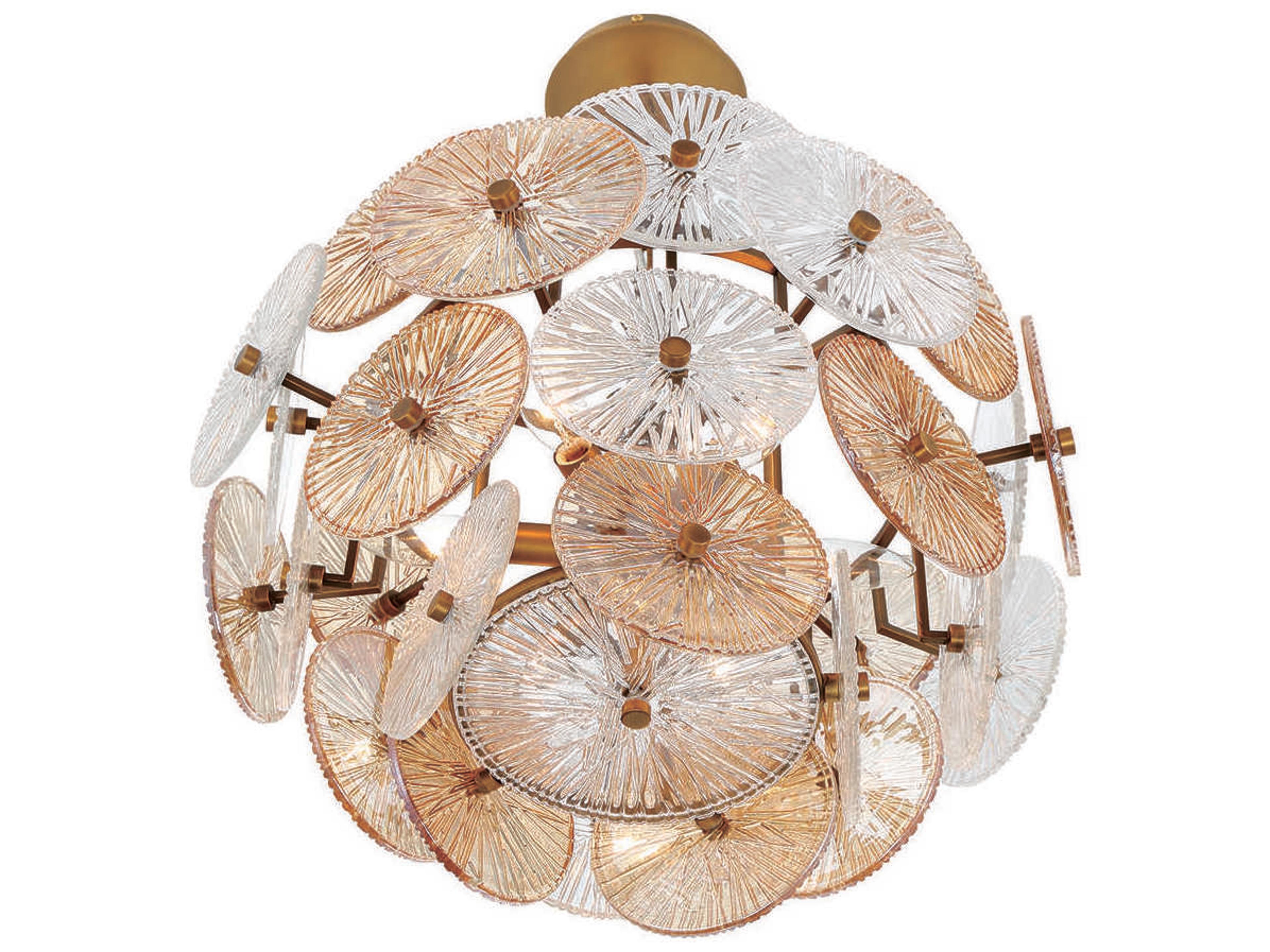 Eurofase Sue-anne 6-Light Plated Brass Glass Geometric Linear Pendant