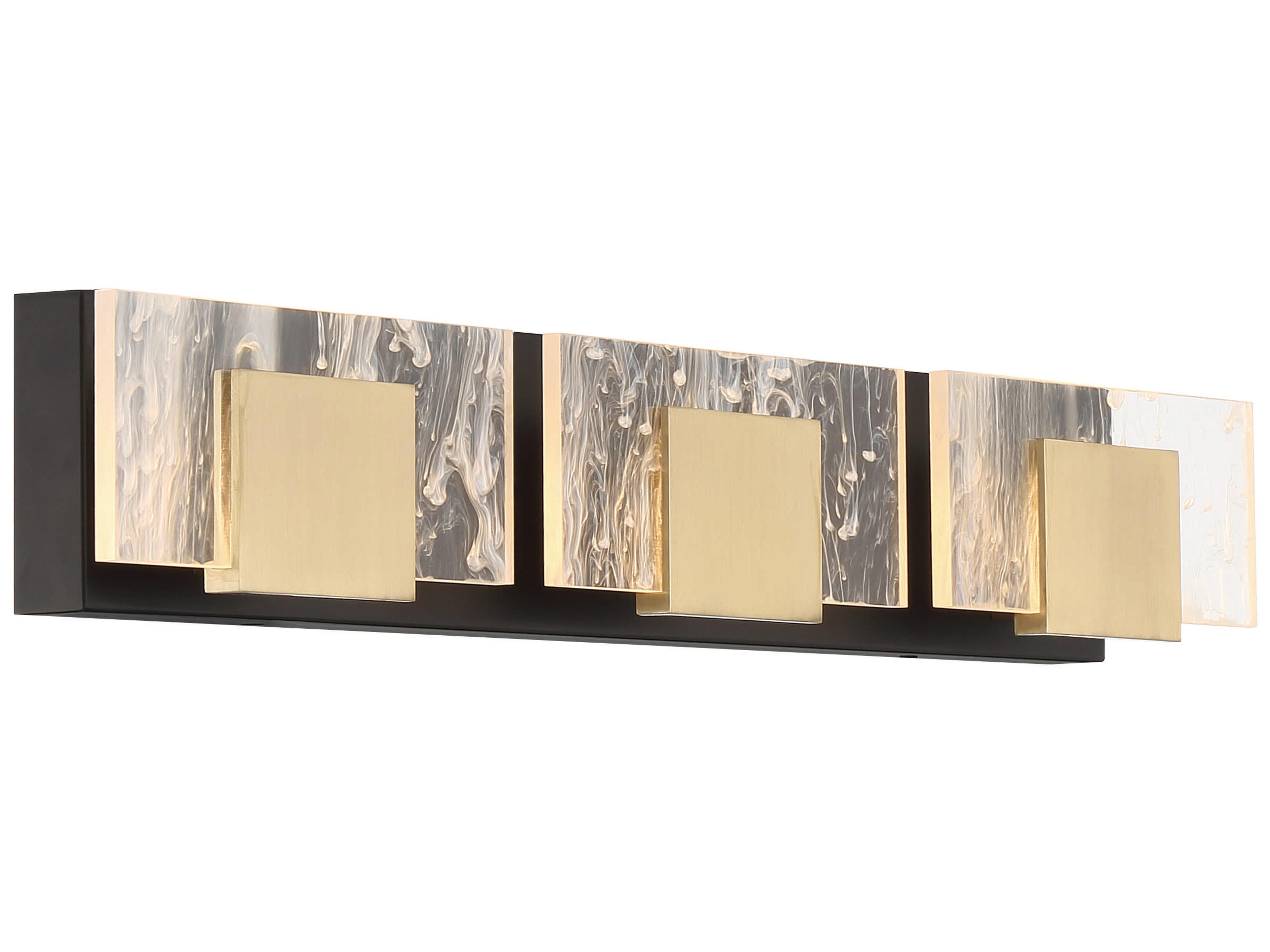 Eurofase Kasha 3-Light Black Brass LED Vanity Light