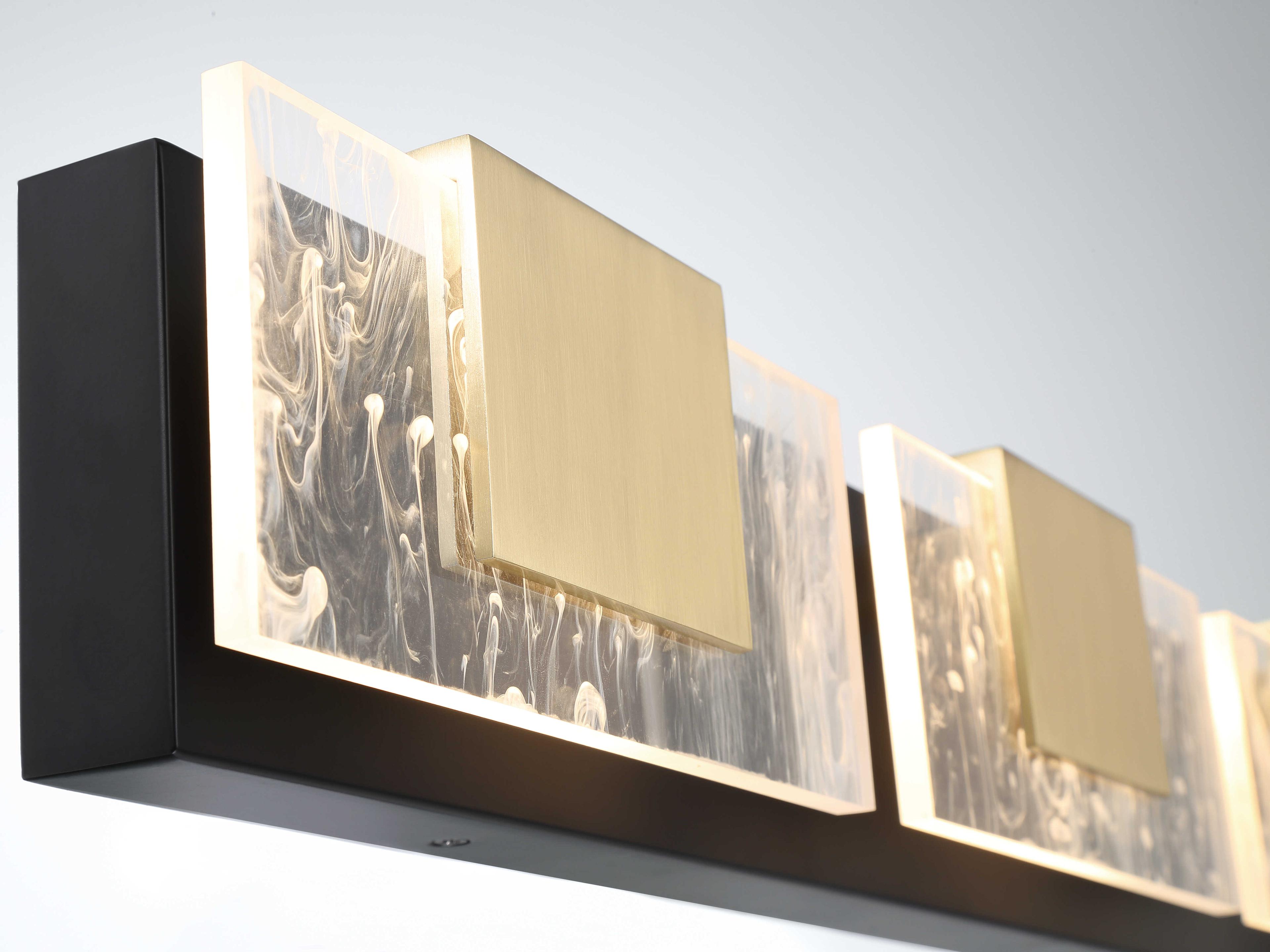 Eurofase Kasha 3-Light Black Brass LED Vanity Light