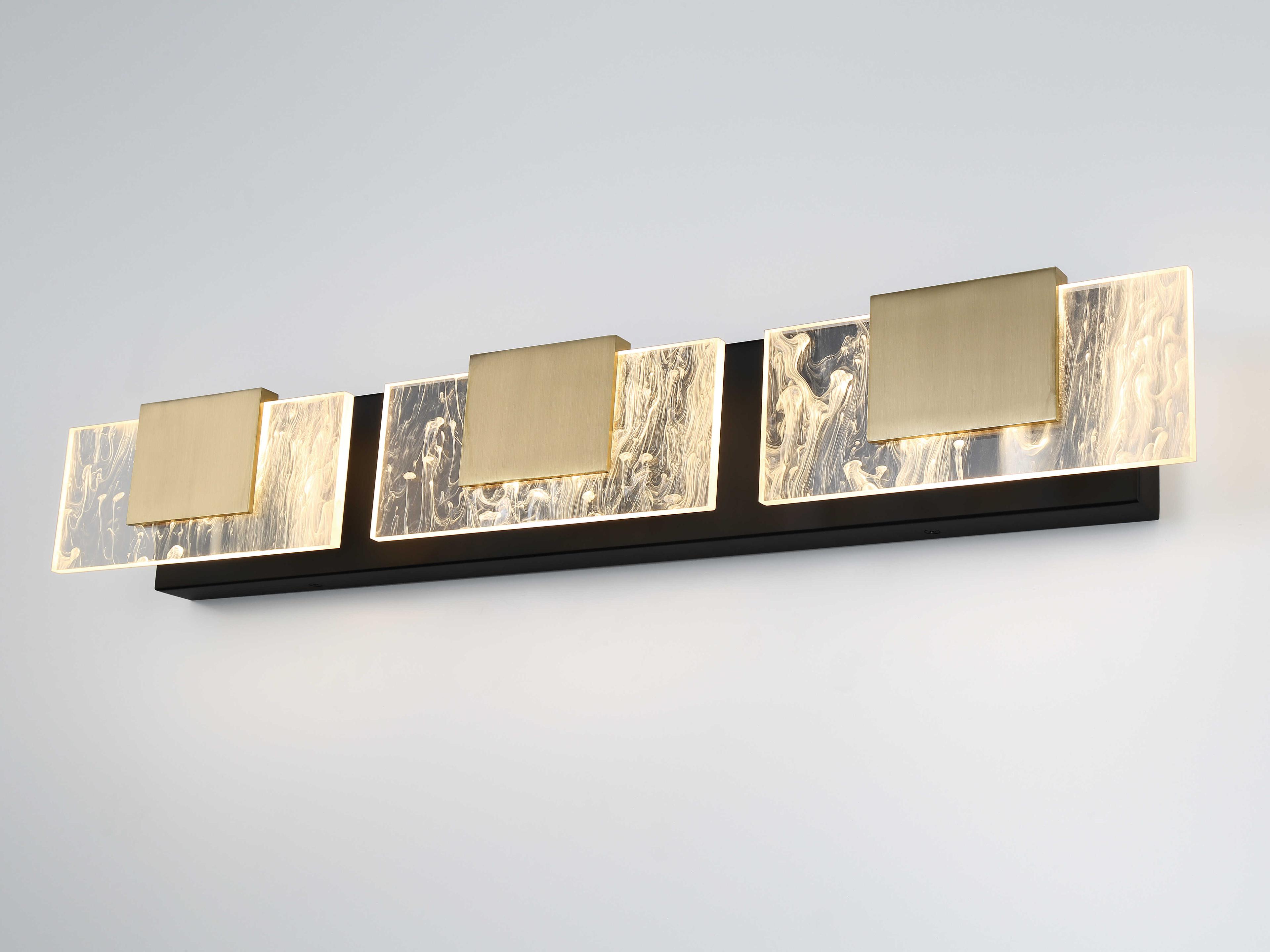 Eurofase Kasha 3-Light Black Brass LED Vanity Light
