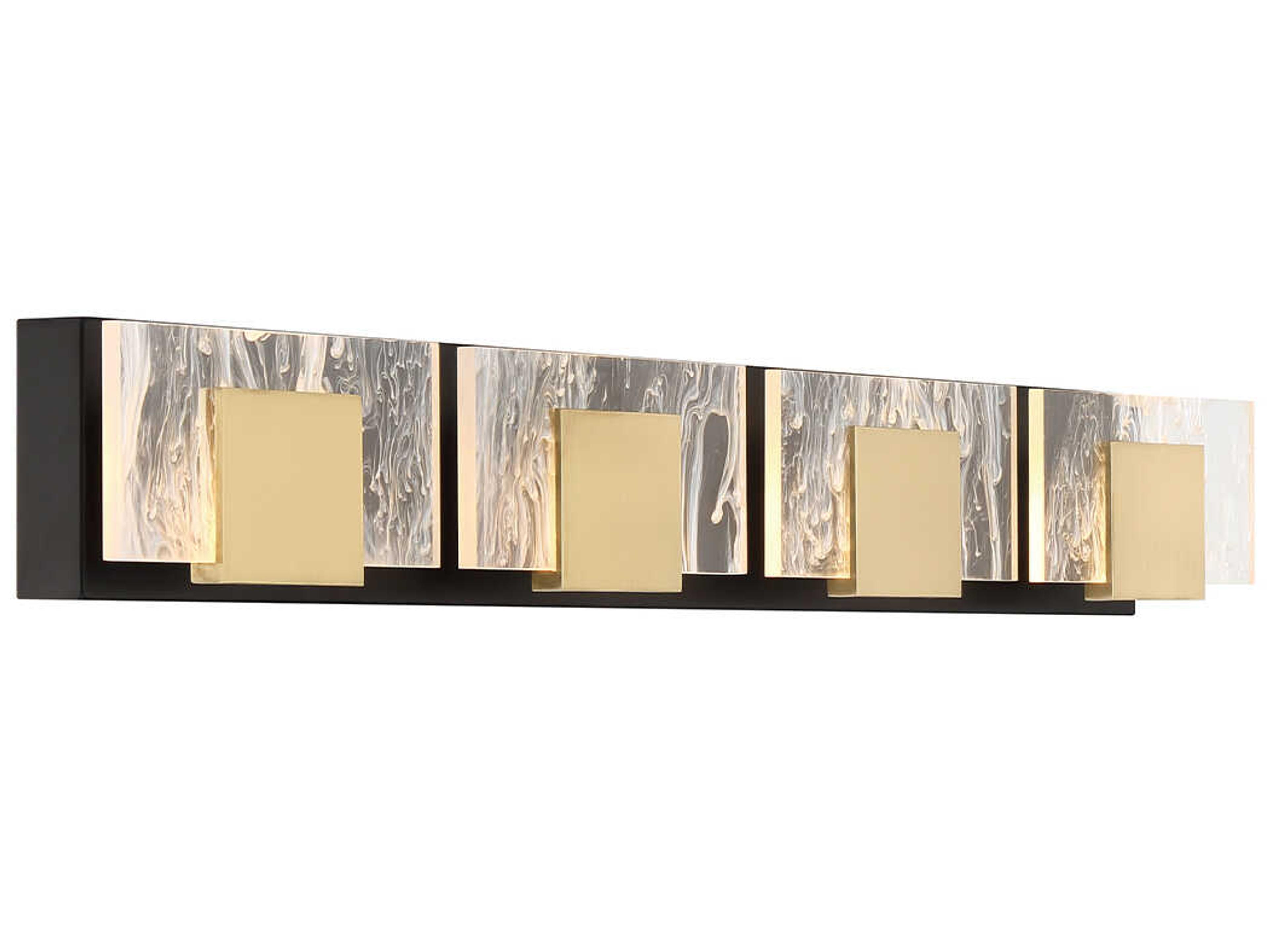 Eurofase Kasha 4-Light Black Brass LED Vanity Light