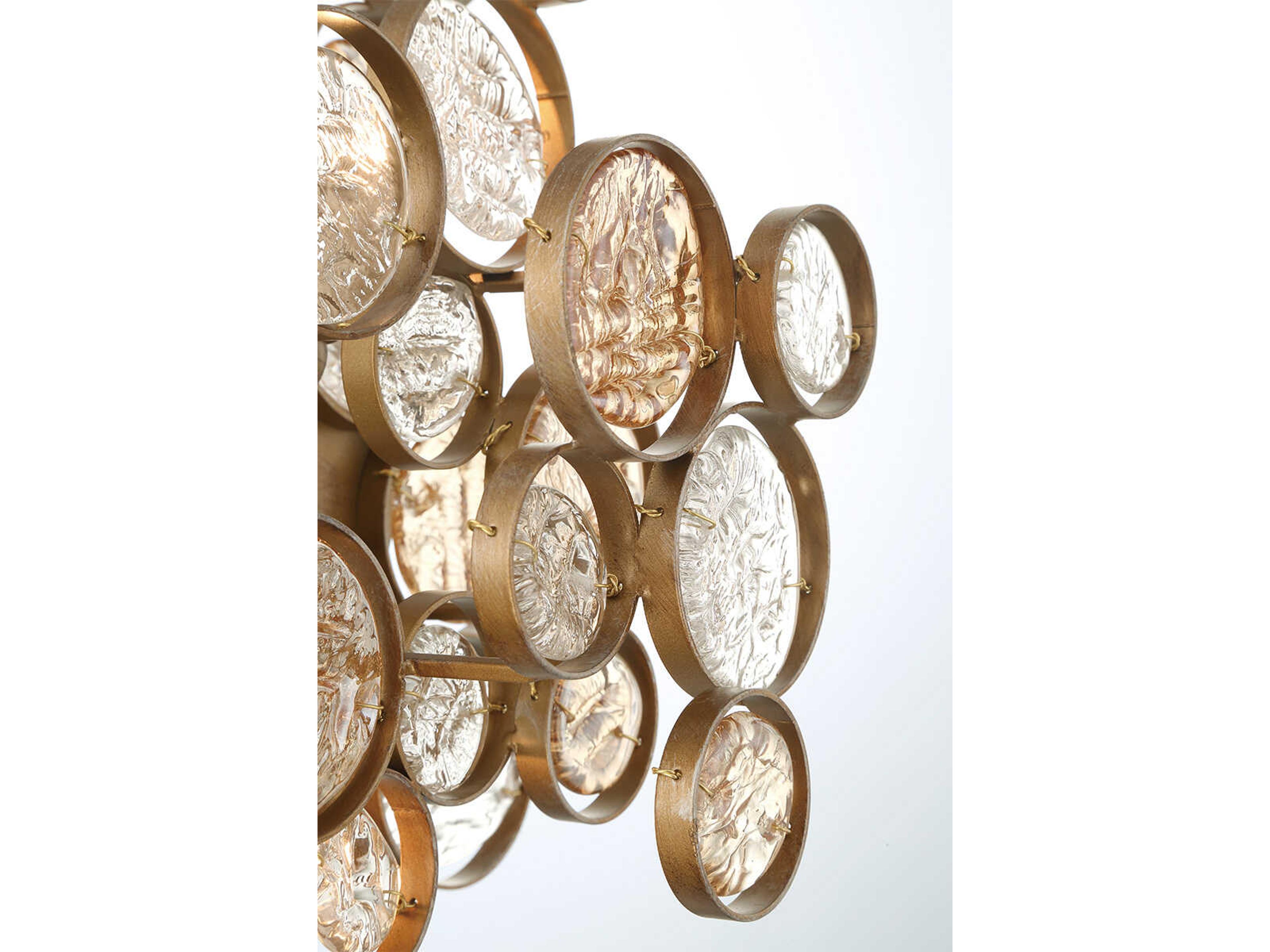 Eurofase Trento 2-Light Antique Gold Glass Vanity Light